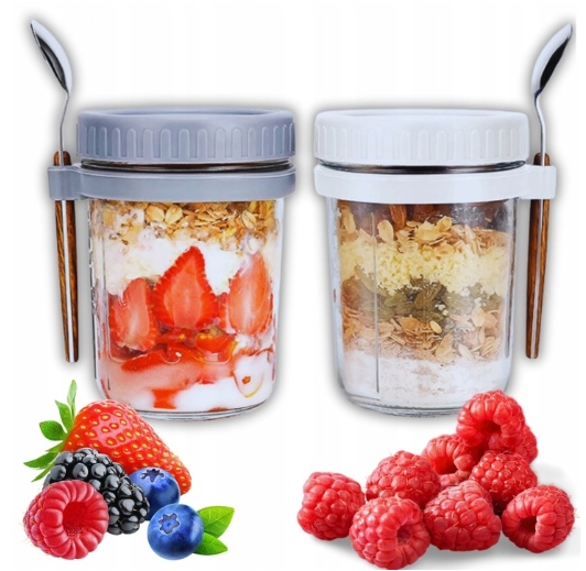 Sklenice Na Jogurt Ovesnou Kaši Overnight Oats Hermetické Víčka