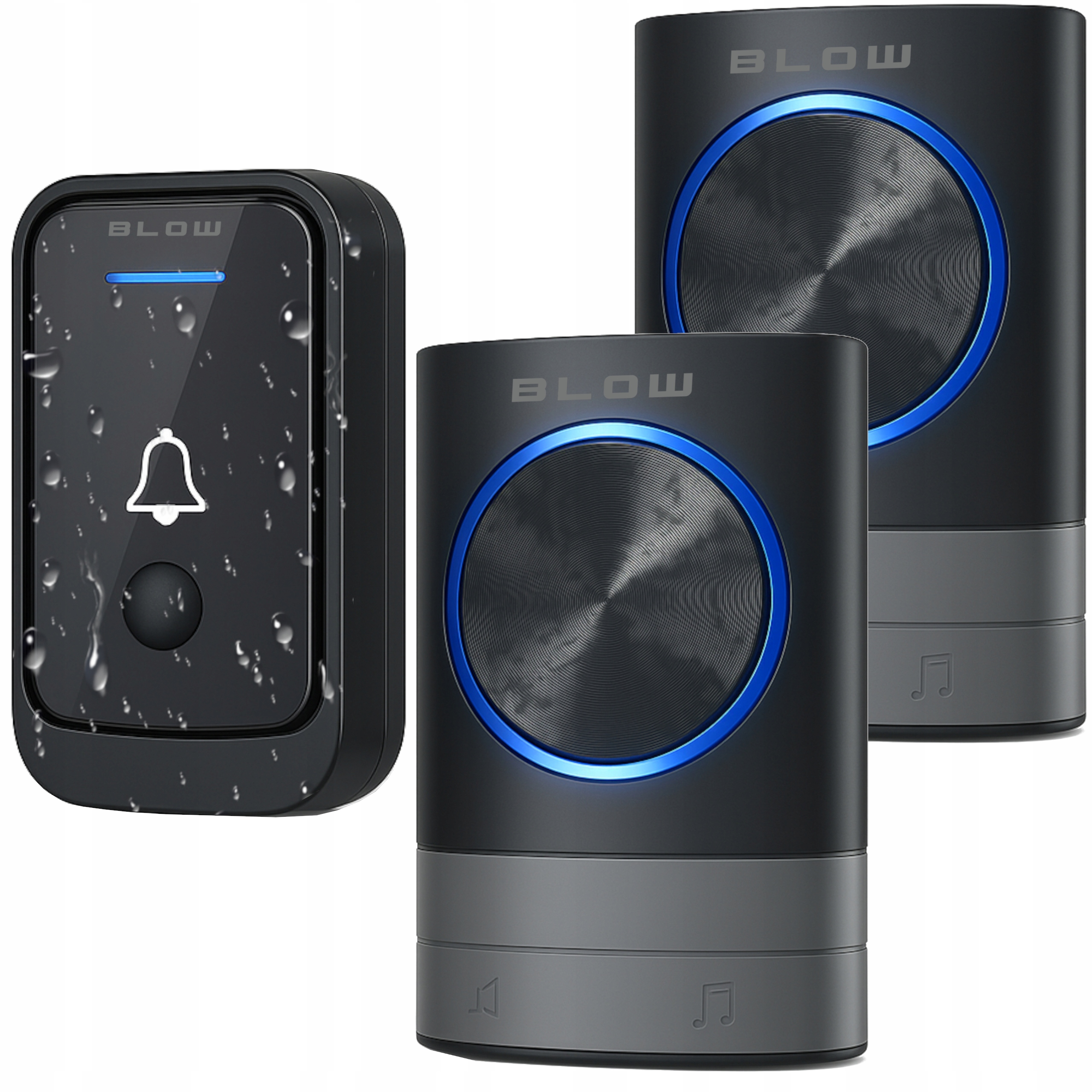 Bezdrátový Zvonek Vodotěsný, Velký Dosah Dveří Branky, 2 Přijímače