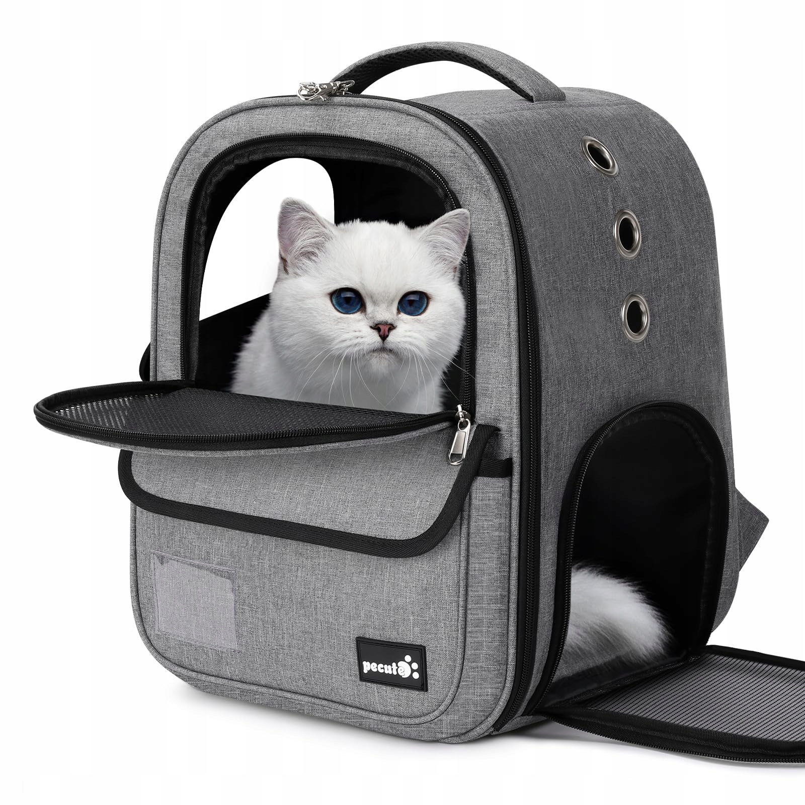 Levně Pecute Pet Backpack 6kg Batoh Přepravka s Polovinou z Větrací mřížky
