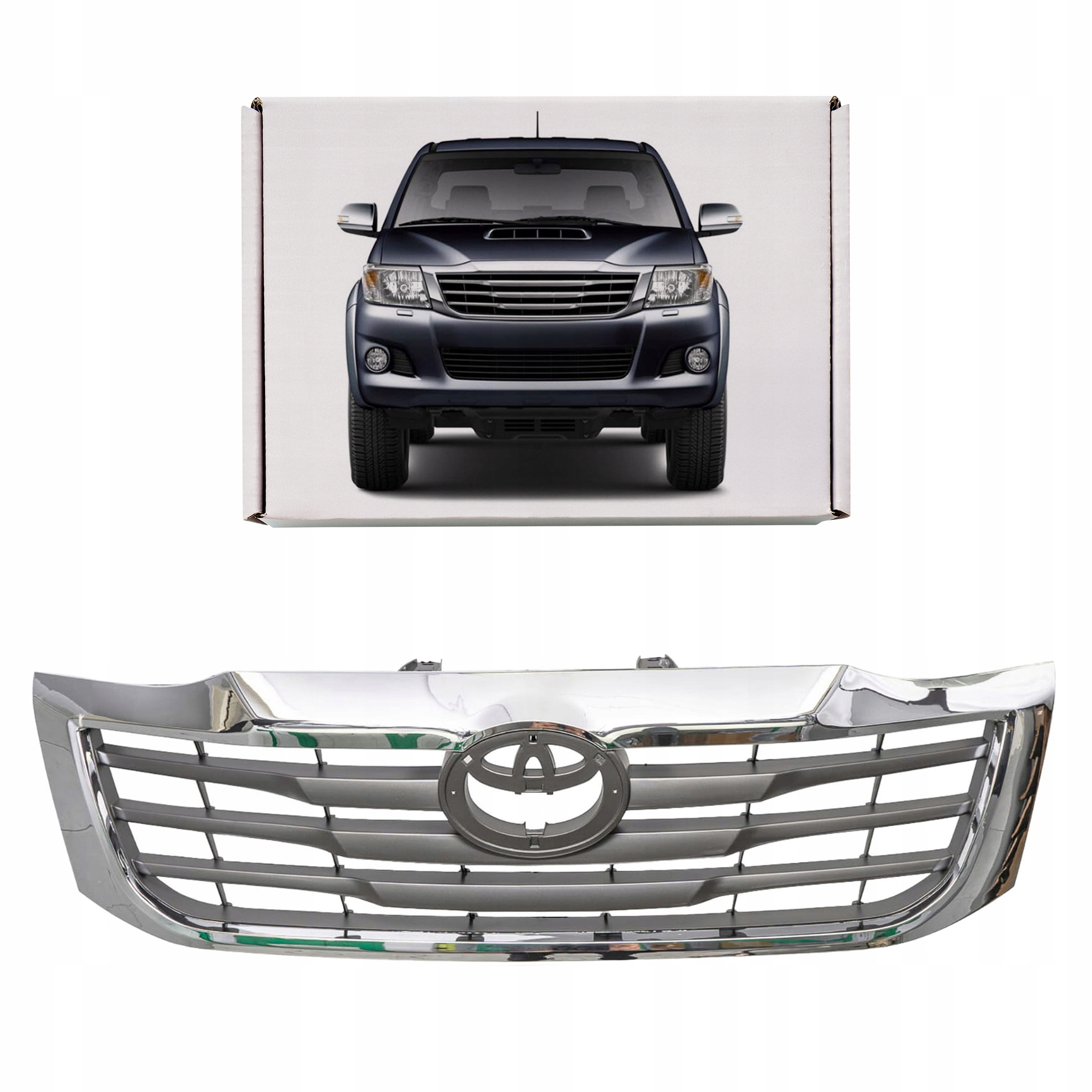 Toyota Hilux VII AN20 2011-2015 Atrapa Chladiča Gril Strieborný 531110K450