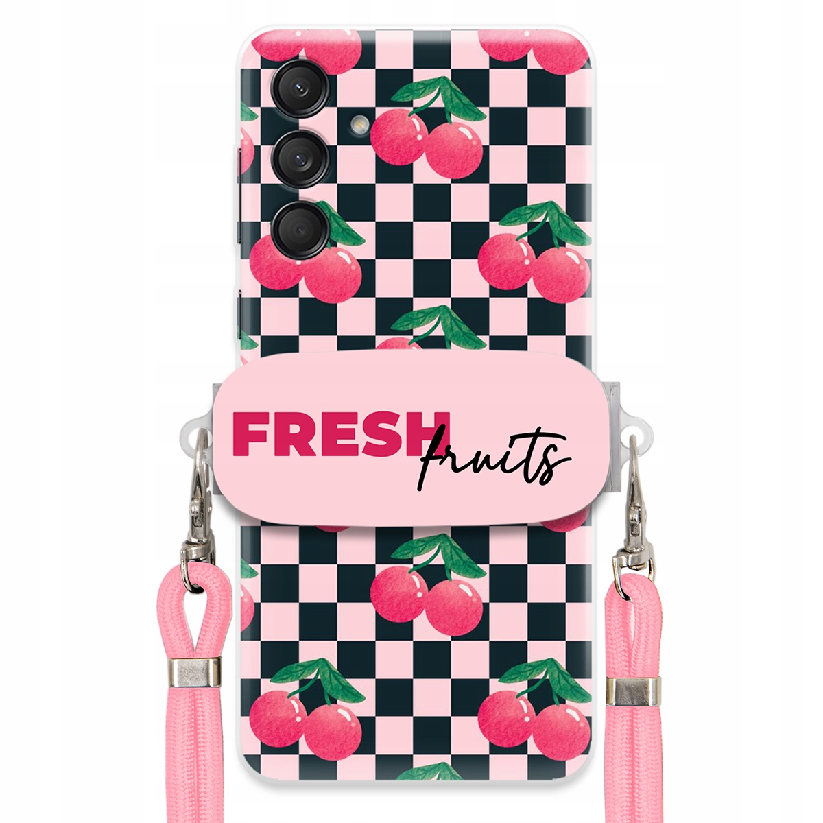 Puzdro pre Samsung M55 5G Crossbody vodítko držiak šachovnice Fresh Fruits
