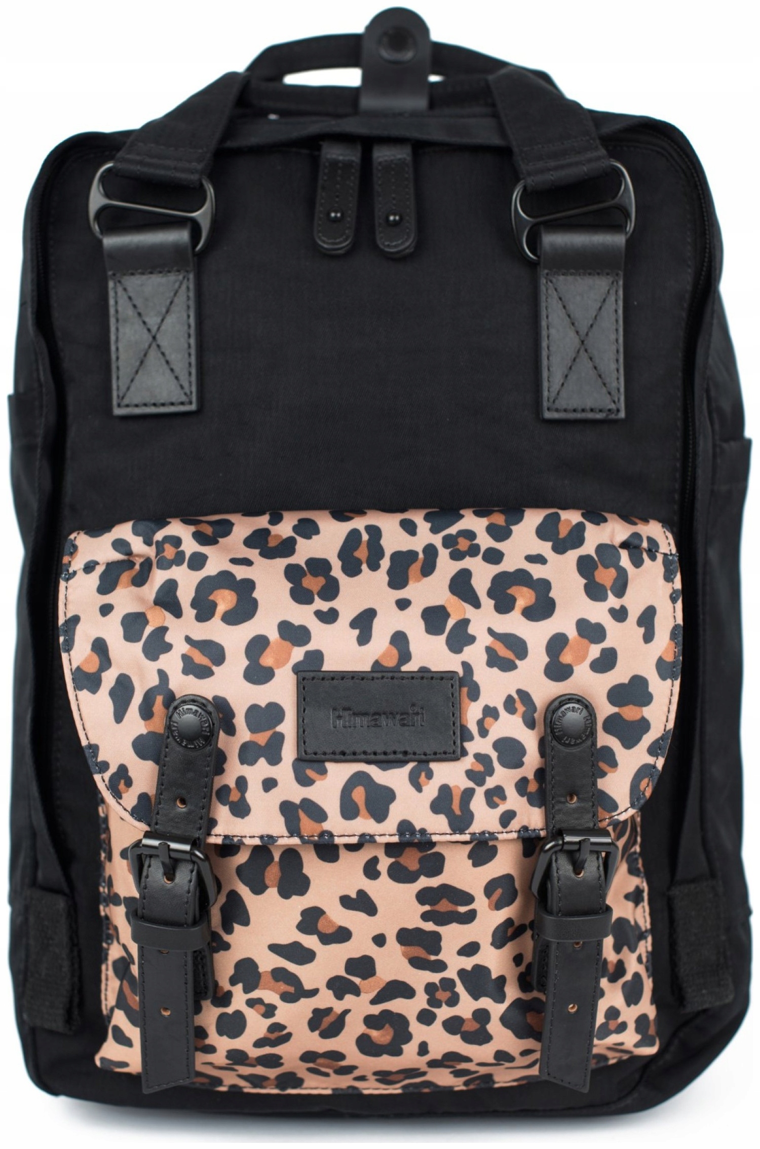 Batoh na notebook Himawari, voděodolný, lehký, 14 palců, černý s puntíky