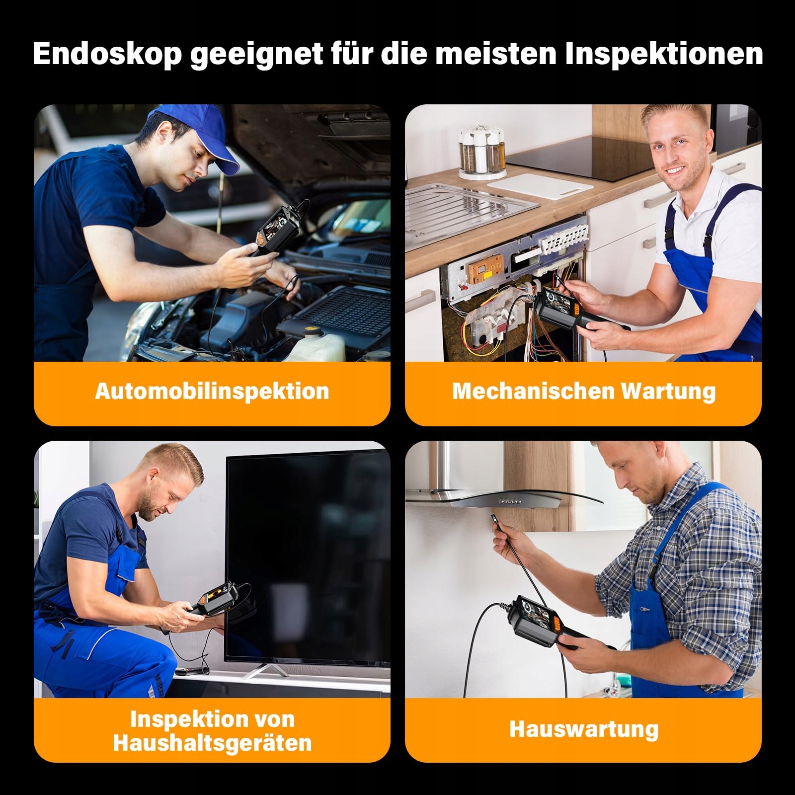 FINIBO Kamera Inspekcyjna 5m Dualna Soczewka 4.3 Calowy Ekran Wodoodporna — miniatura 7