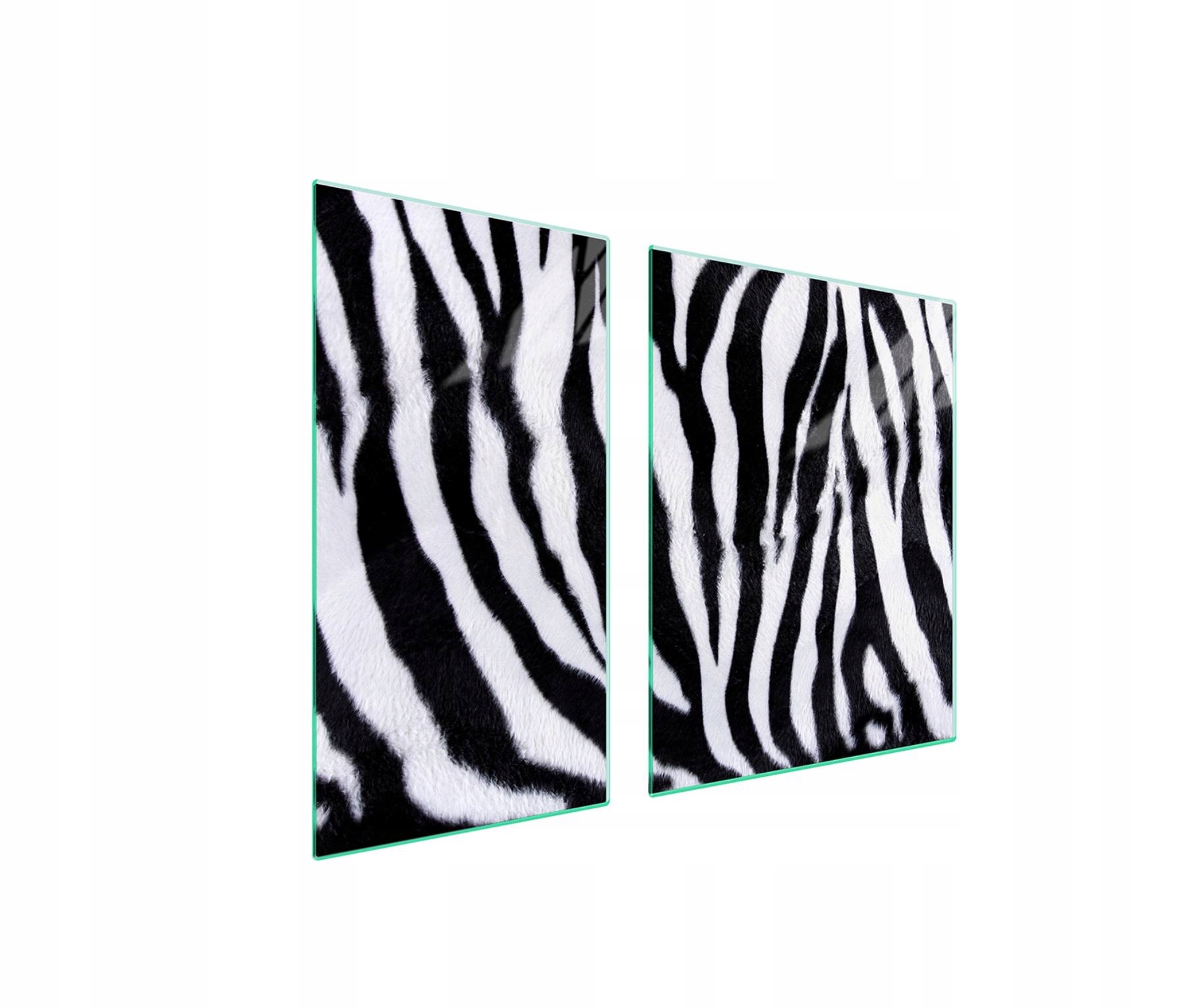 7v1 Skleněná ochranná deska na sporák 90x52 Zebra