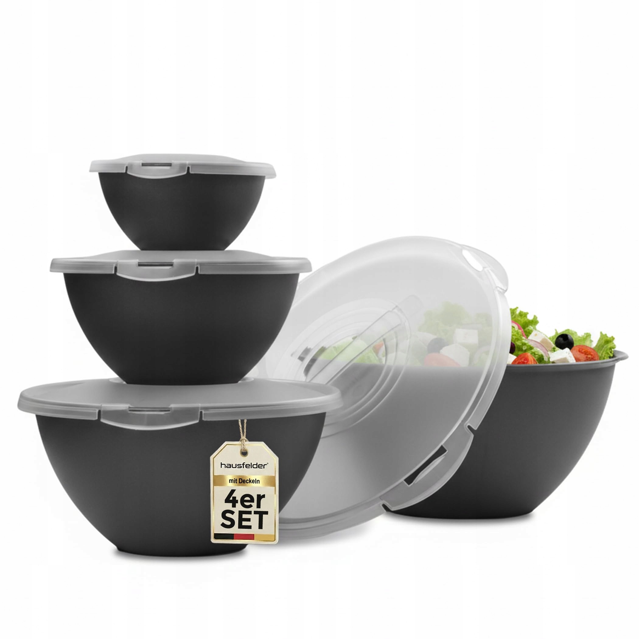 Hausfelder Sada salátových misek s víkem 4 kusy Bpa Free Camping
