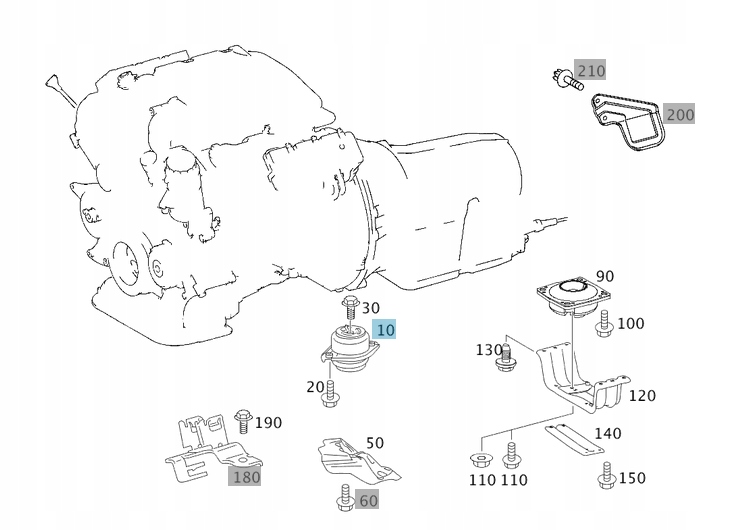 MERCEDES W251 подушка Двигателя A2512404117 европа