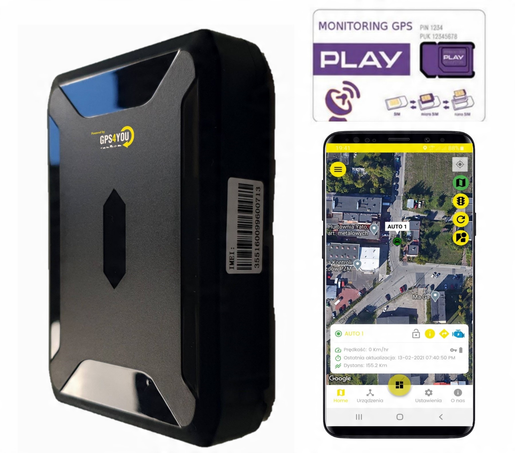 

Lokalizator GPS4YOU 07A +karta Sim Play +serwer Pl