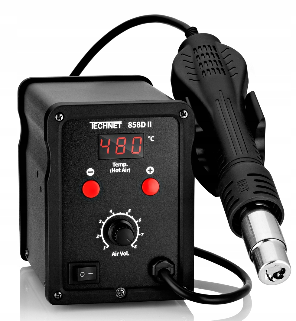 858DII STACJA LUTOWNICZA 700W 4xDYSZA CYNA PLECIONKA MATA ODSYSACZ PĘCETA Model 858D II