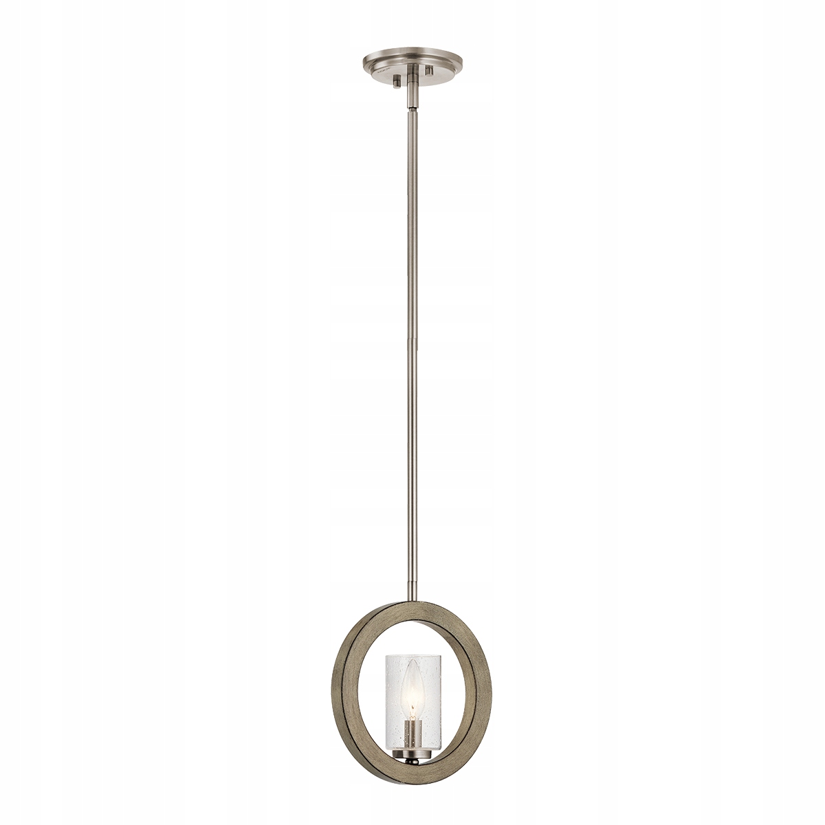 Závesná lampa starožitná šedá imitácia dreva do obývačky Kichler