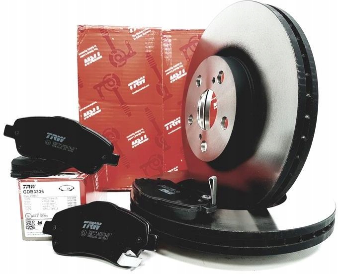 TARCZE KLOCKI TRW TOYOTA AVENSIS T25 1.6 1.8 PRZÓD