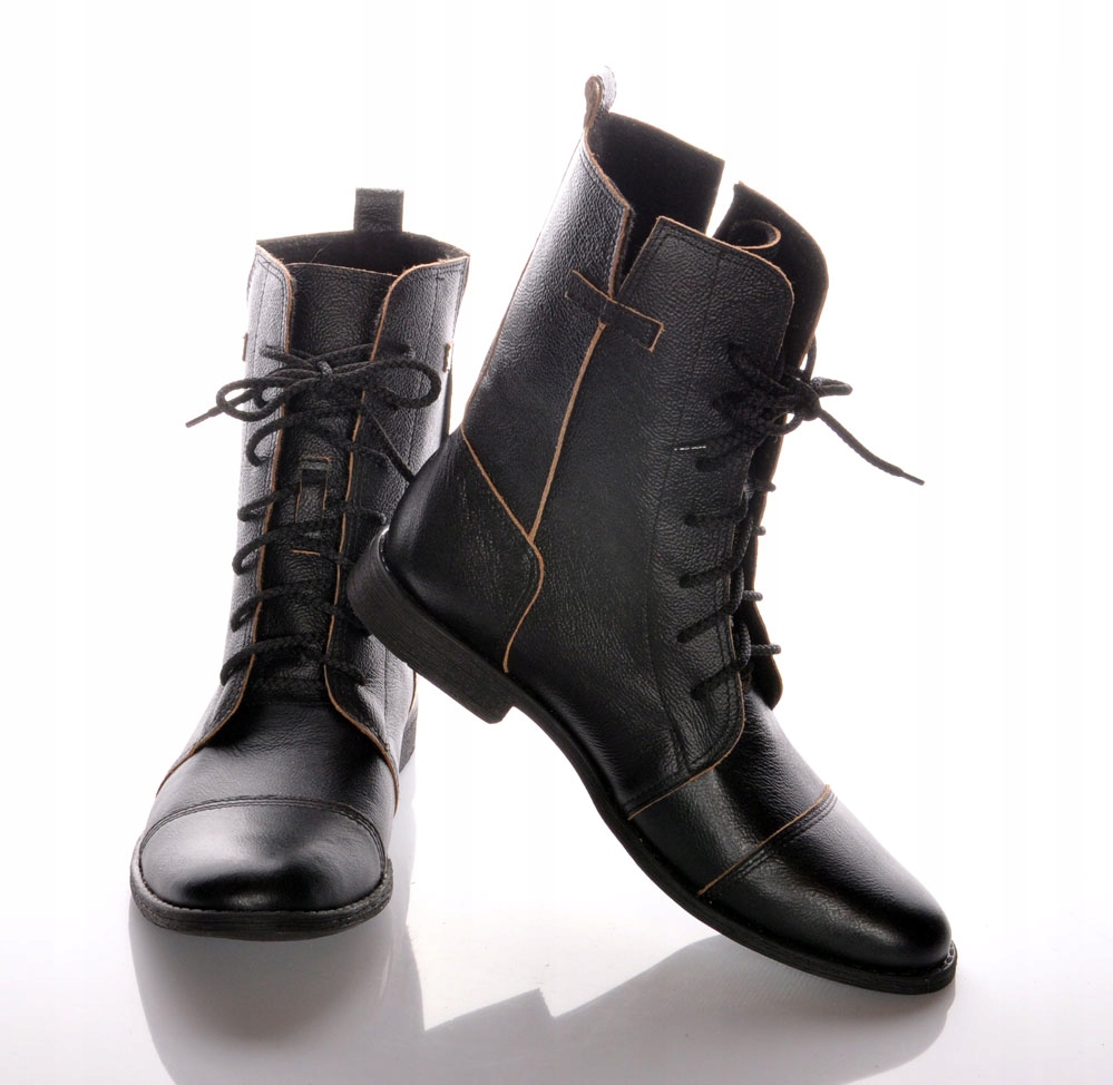 BUTY BULLET za kostkę SKÓRA GROSZEK MĘSKIE CZARNE BEŻ TRZEWIKI SZTYBLETY 42 Marka Bullet