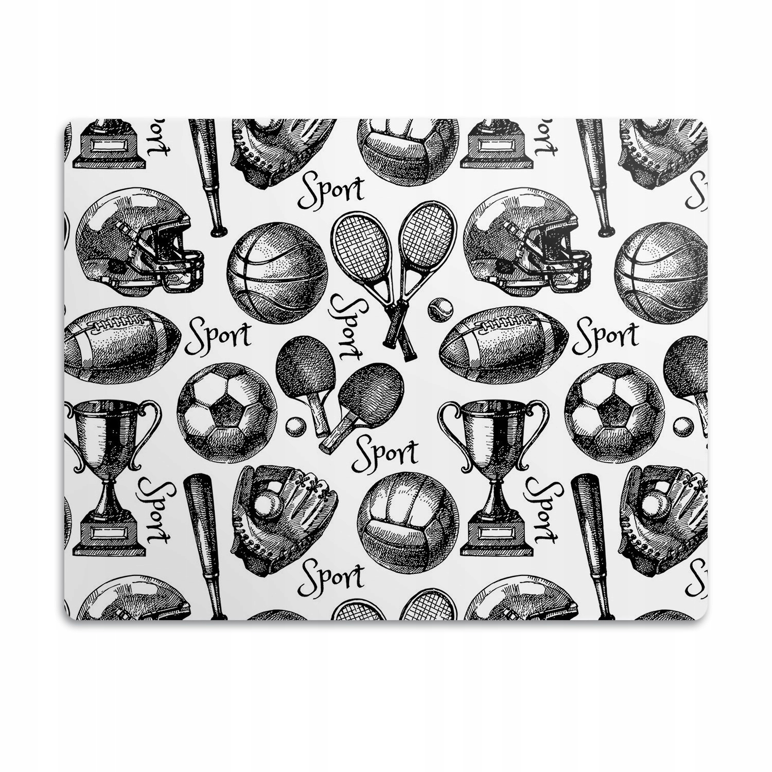 Levně Voděodolná podložka pod misku Sportovní motiv 90x60 cm