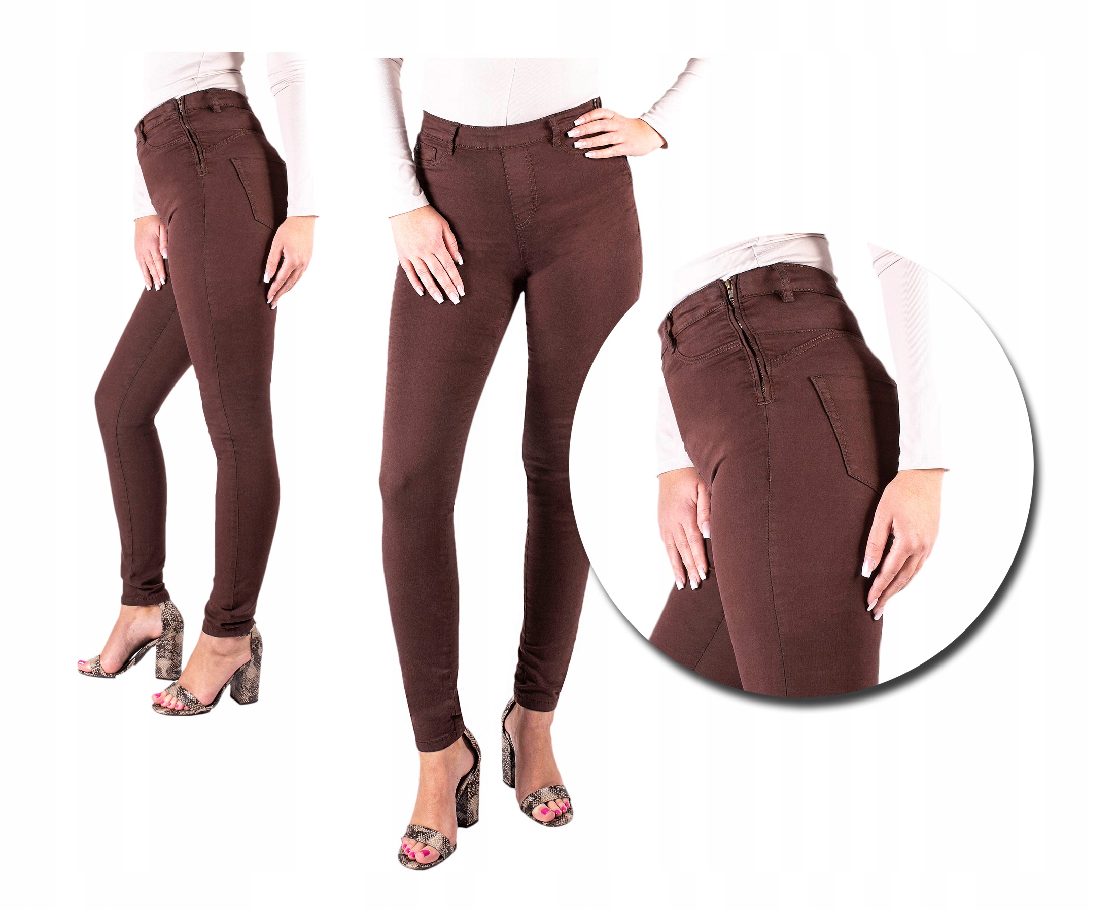

Spodnie jeans Damskie spodnie z Wysokim Stanem 36
