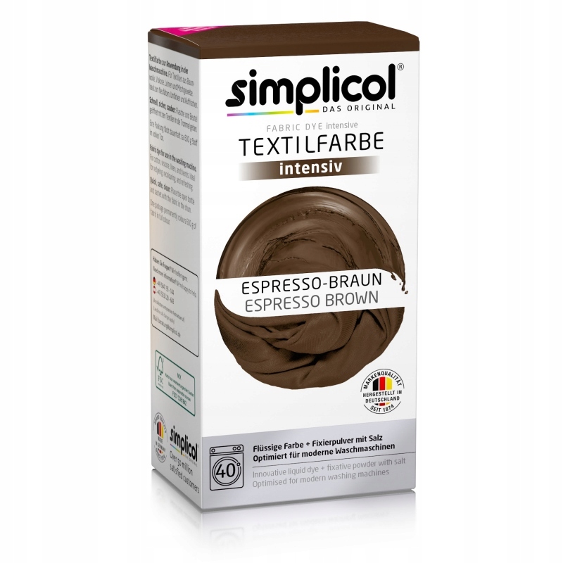 

Simplicol farba barwnik ubrań tkanin brąz espresso