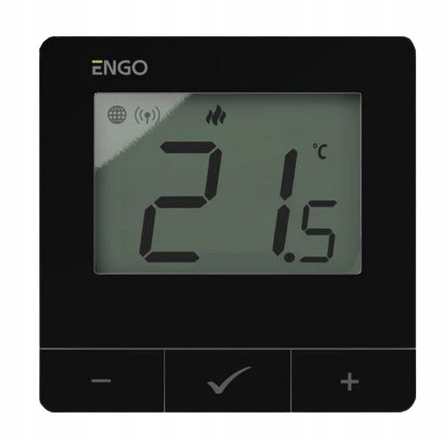 Engo E25-BATB Internetový regulátor teploty na omietku 2xAA čierny