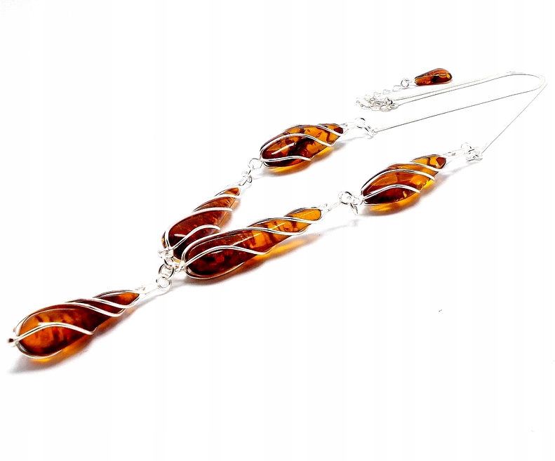 Náhrdelník Z Jantaru A Stříbra 925 Kolia