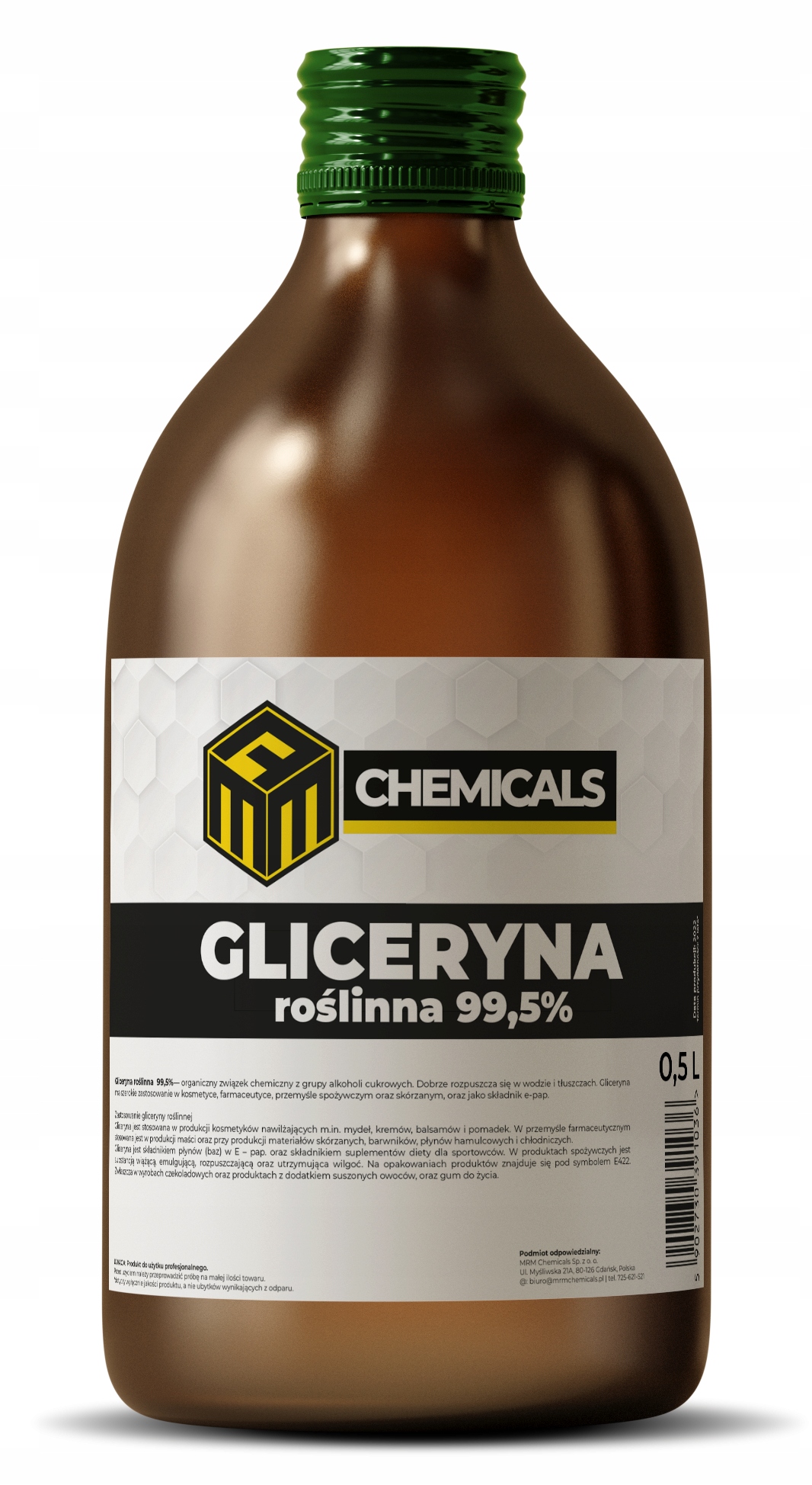 

Gliceryna Roślinna 99,5 Farmaceutyczna 500ML Szkło