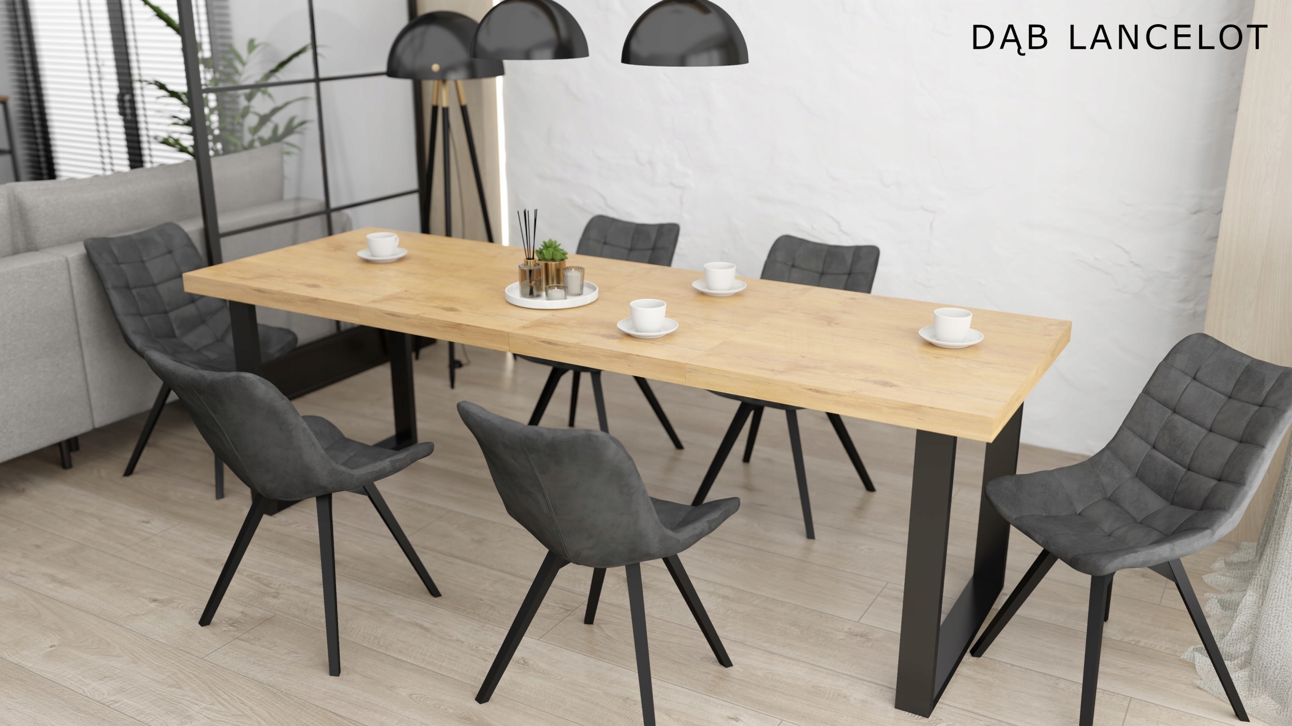 Stół loft METALOWE NOGI 130x80x230 rozkładany nowoczesny Kolekcja Nowoczesne loft