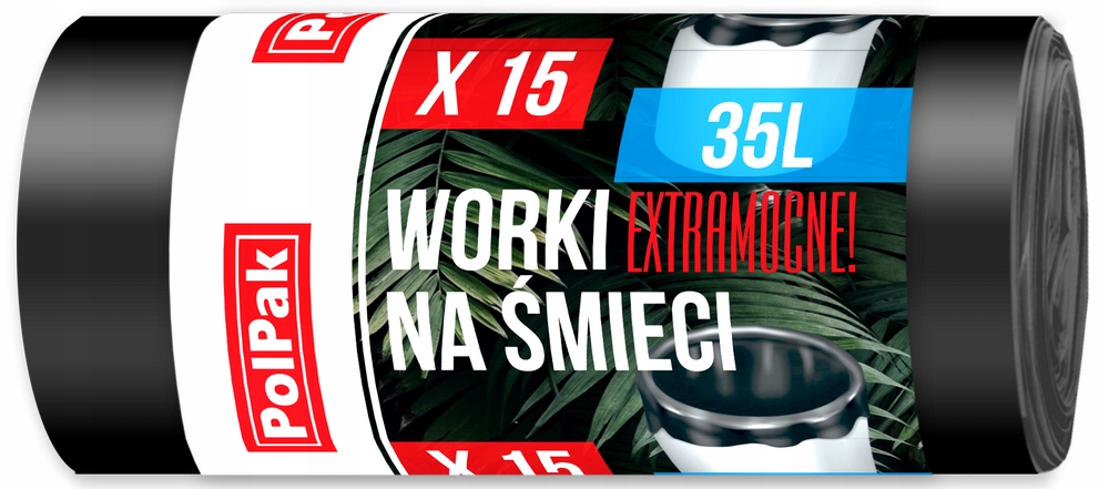 

Worki Na Śmieci Czarne Mocne 35L x 15 szt. Pol Pak
