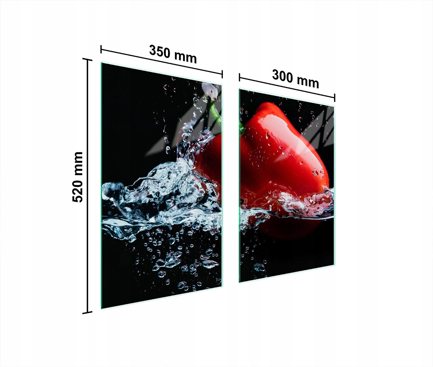 Skleněná Ochranná Deska Do Kuchyně 65x52 Paprika