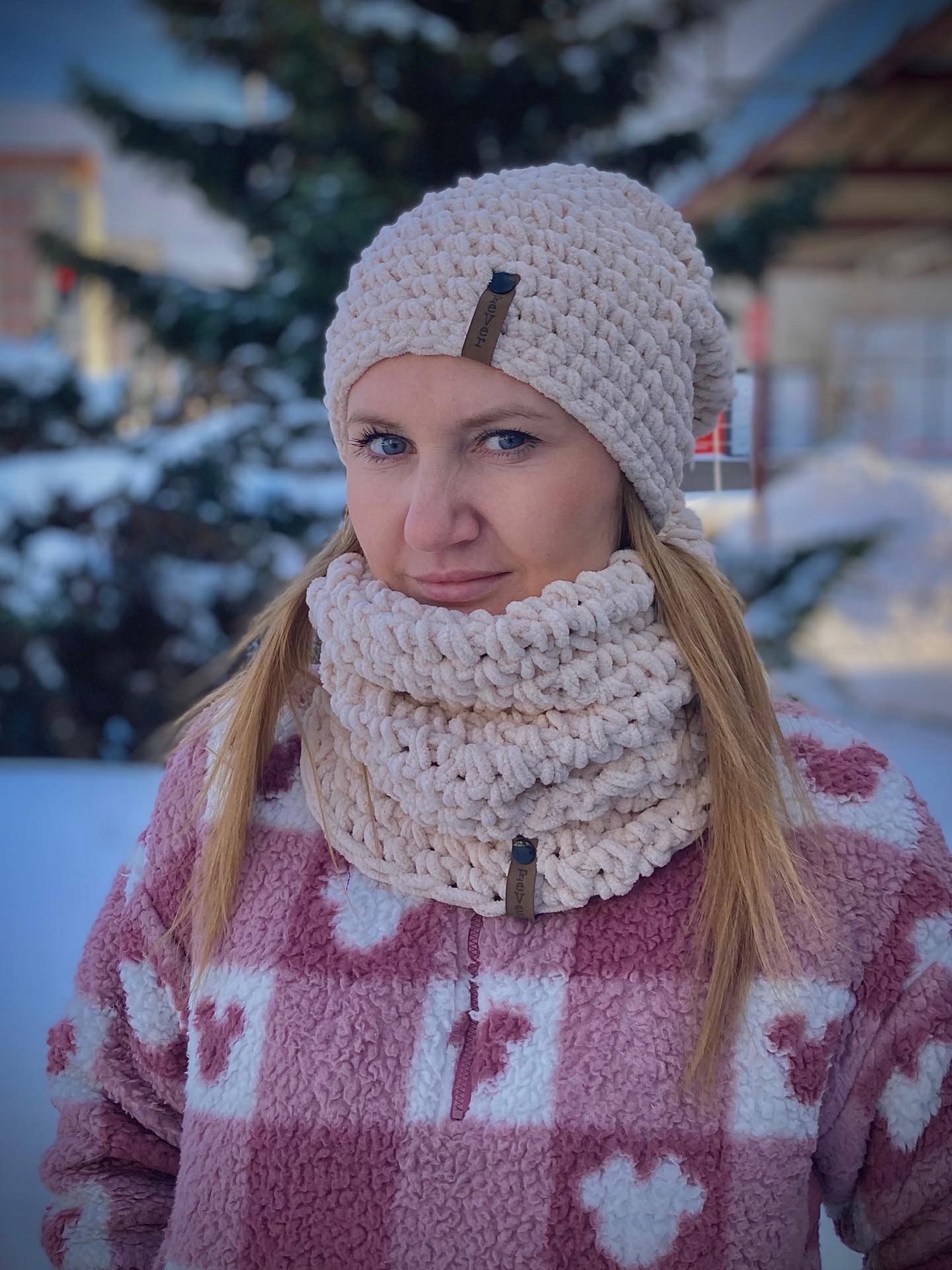 čepice a nákrčník Ručně Vyrobená " FeVer " Boho