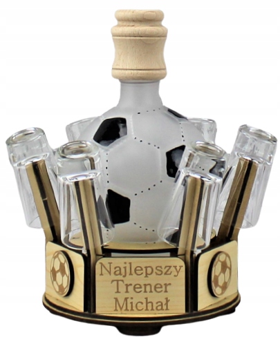 Zestaw Karafka Piłka Nożna Trenujemy Indywidualny Grawer Zawieszka