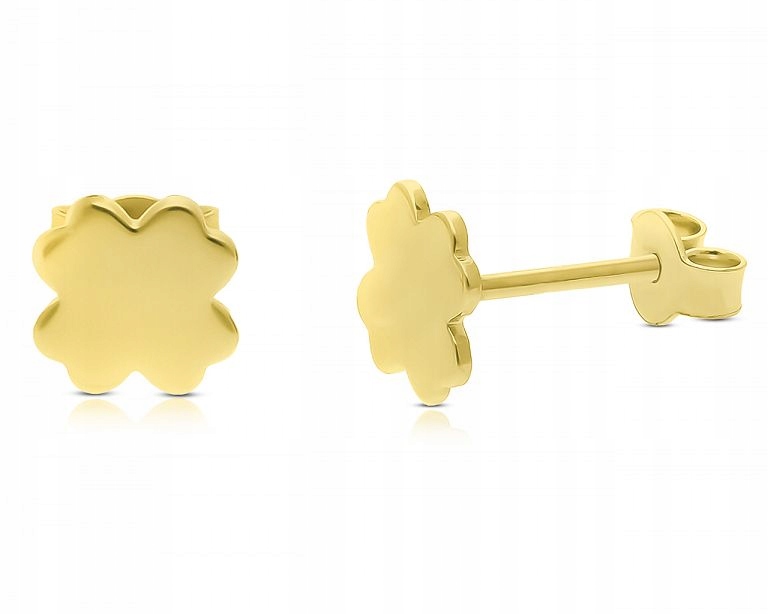 Zlaté Náušnice pro holčičku 585 Hladké jetelky