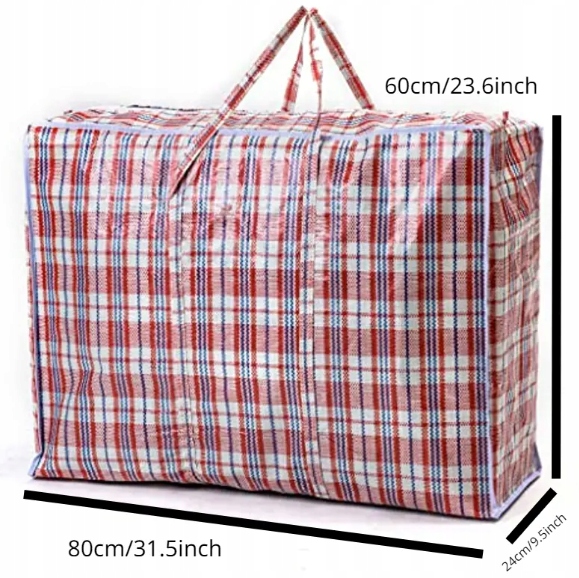DUŻA TORBA HANDLOWA RUSKA PAKOWA ZAKUPOWA DO PRZEPROWADZKI KRATKA 80cm 106L Kod producenta NT3764