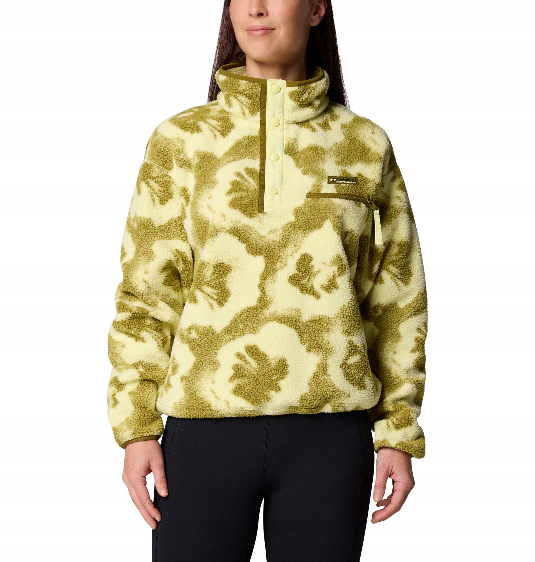 Fleecová Mikina dámský Columbia Helvetia II Printed Half Snap žlutý 2098501775 vel. M