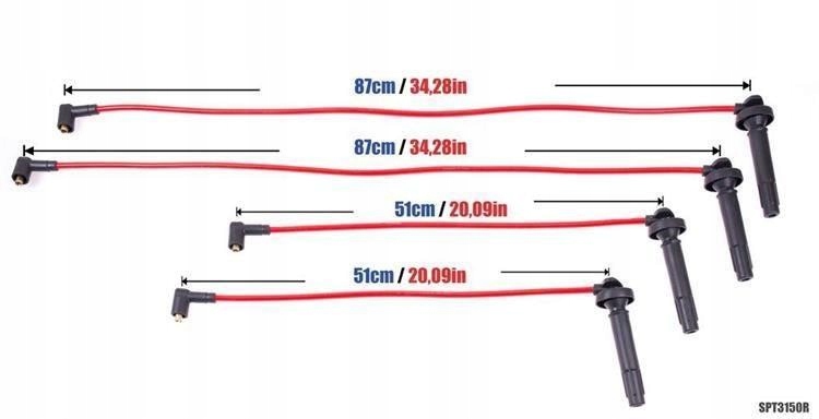 Przewody zapłonowe PowerTEC SUBARU FORESTER LEGACY EJ25 EJ253 03-09 Czerw. Producent części PowerTec
