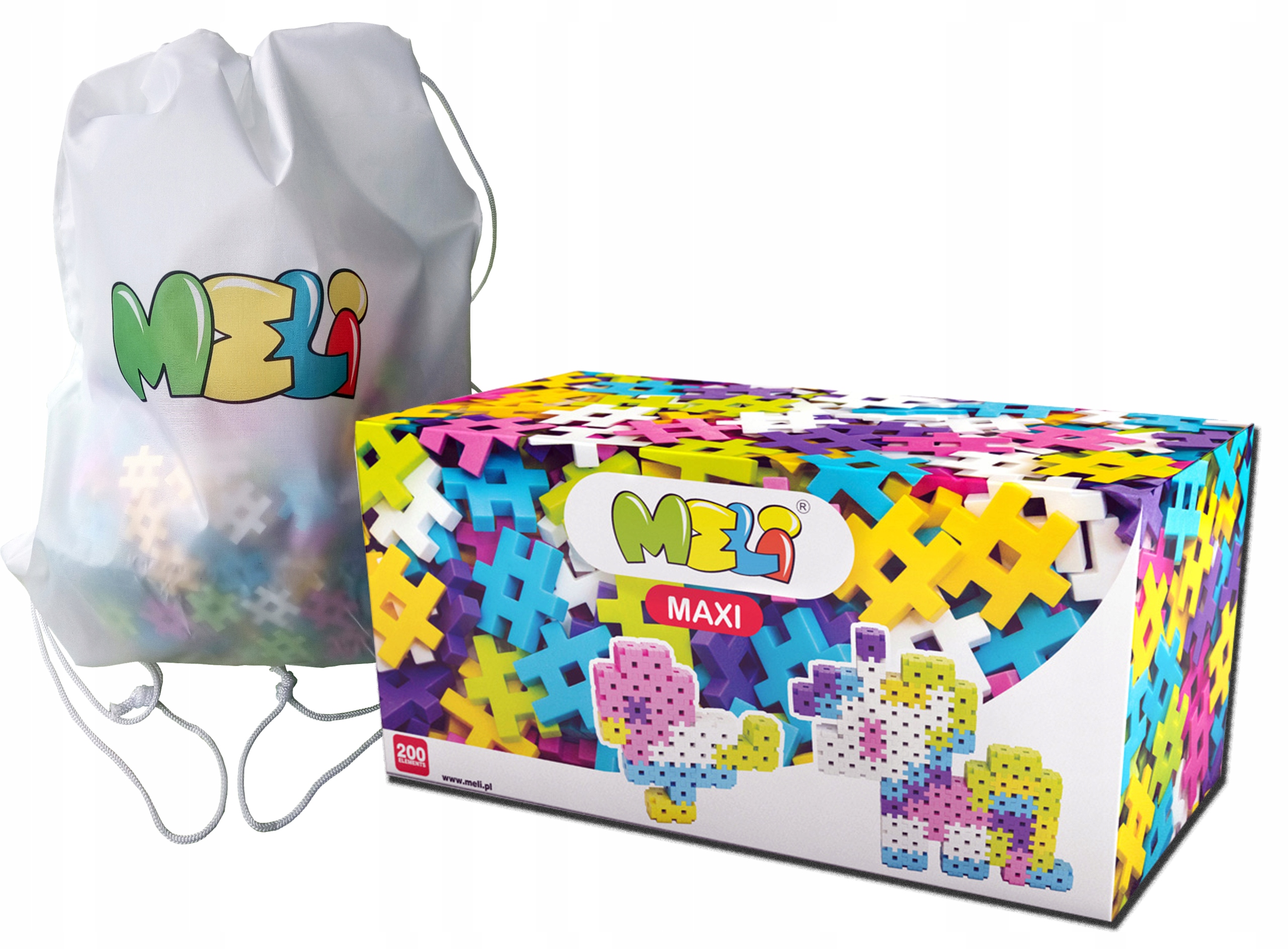 

Klocki Konstrukcyjne Wafle Meli Maxi Pink 200WOREK
