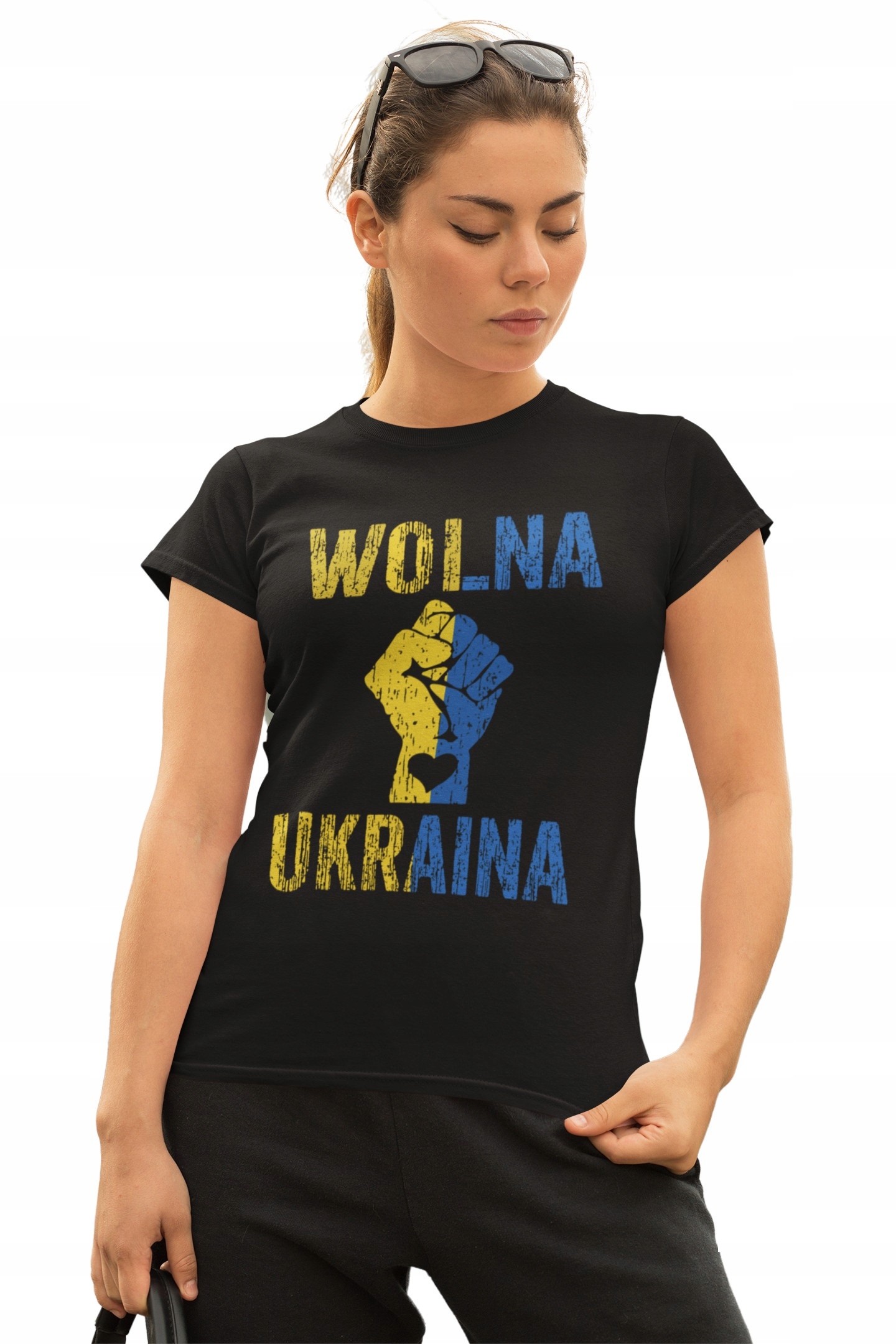 

Damska Koszulka T-shirt Wolna Ukraina Solidarni S