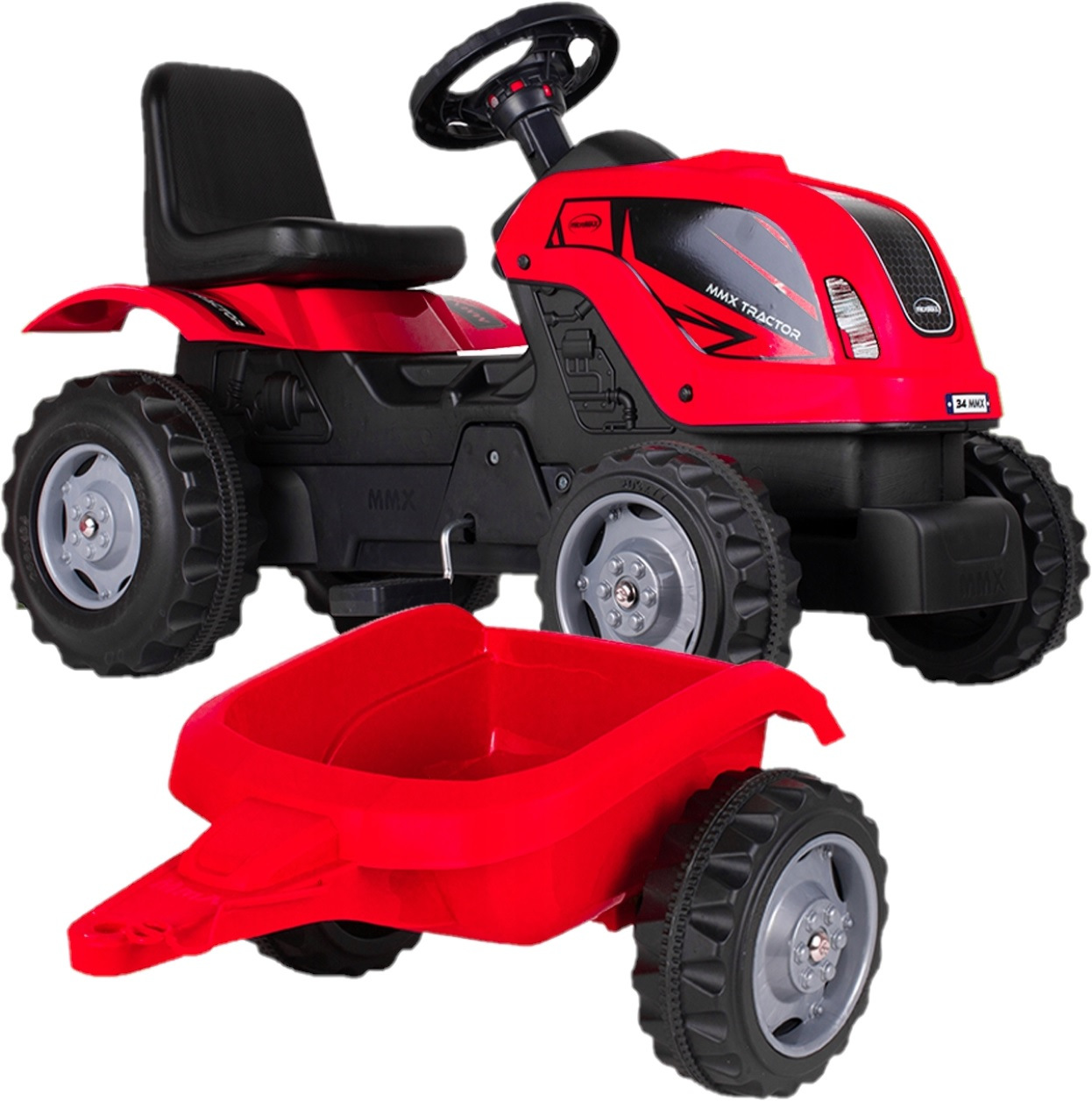 

Duży Traktor Jeździk Z Przyczepą Traktorek Pedały
