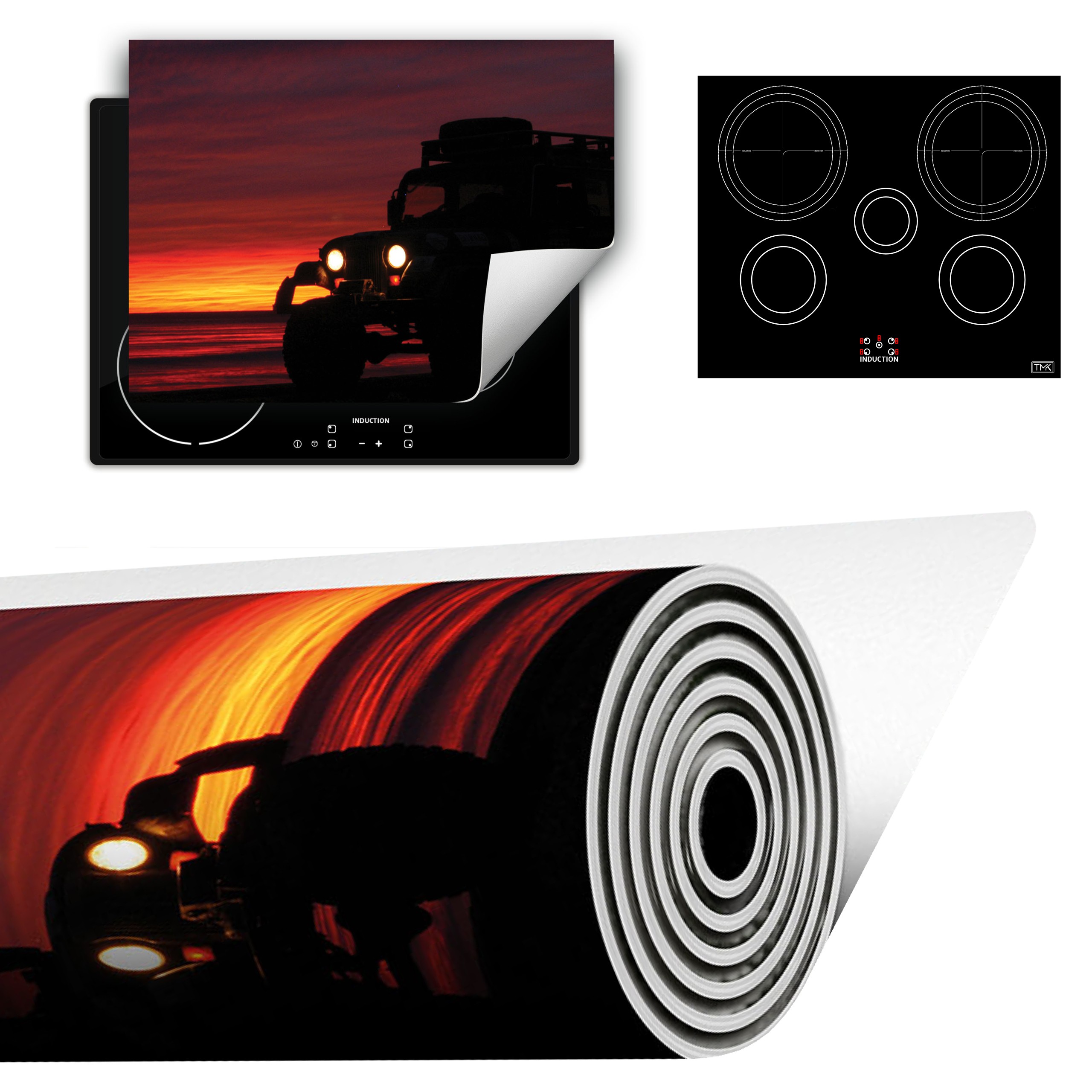 MATA WINYLOWA DO KUCHNI WIĘCEJ MIEJSCA 70x52 Jeep - krajobraz