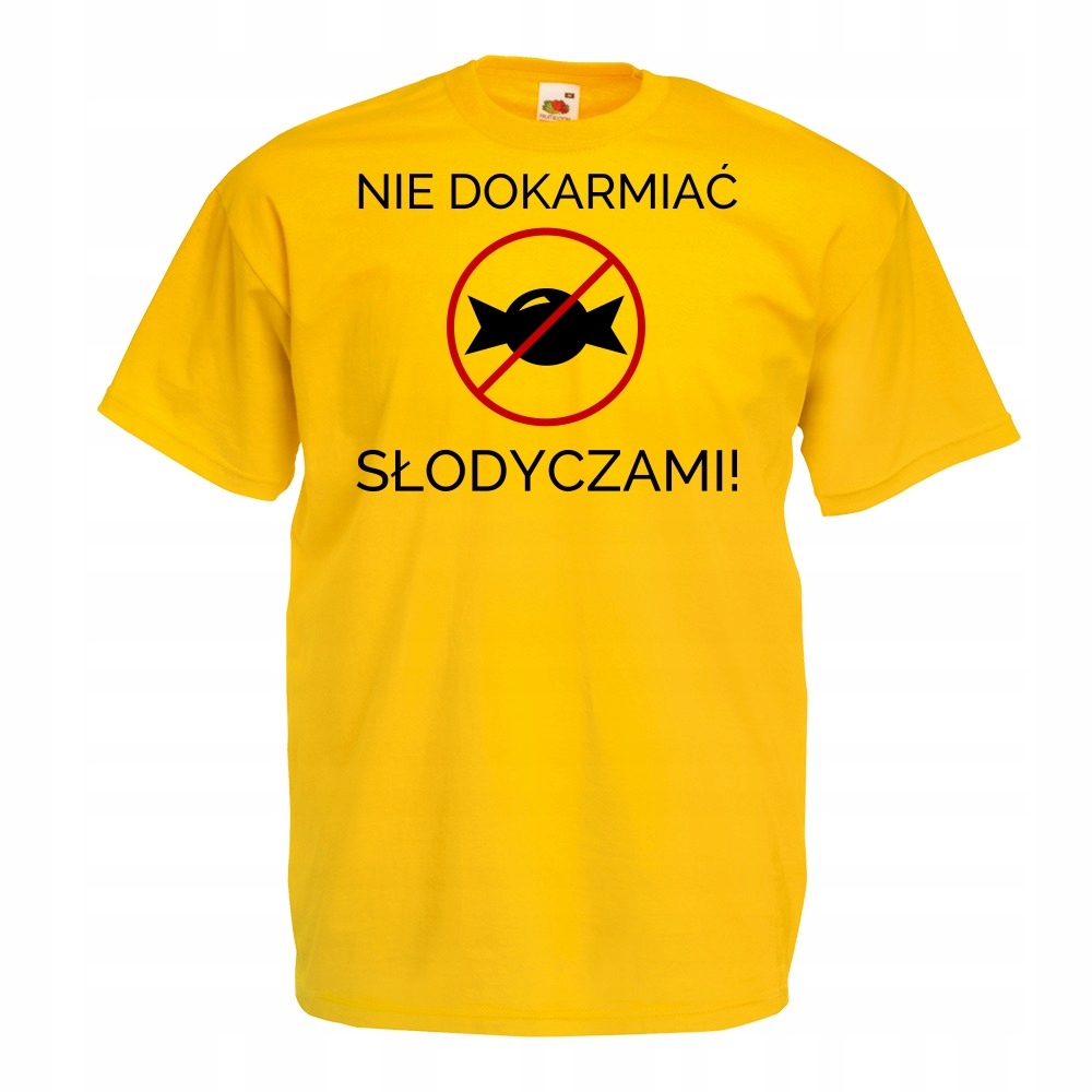 

Koszulka nie dokarmiać słodyczami L żółta