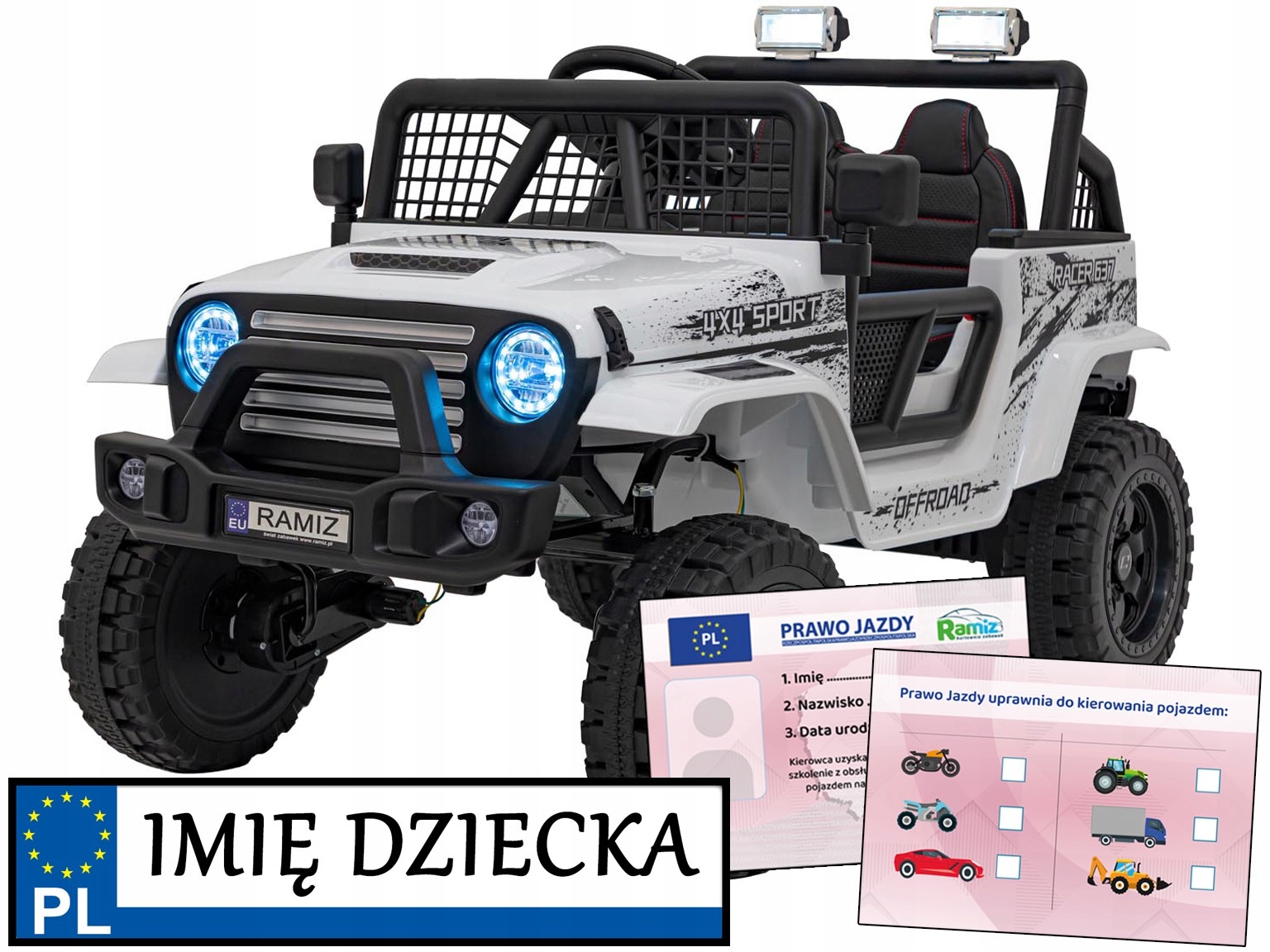 samochód elektryczny dla dzieci Off Road 4x4 sportowe wersja duże koła