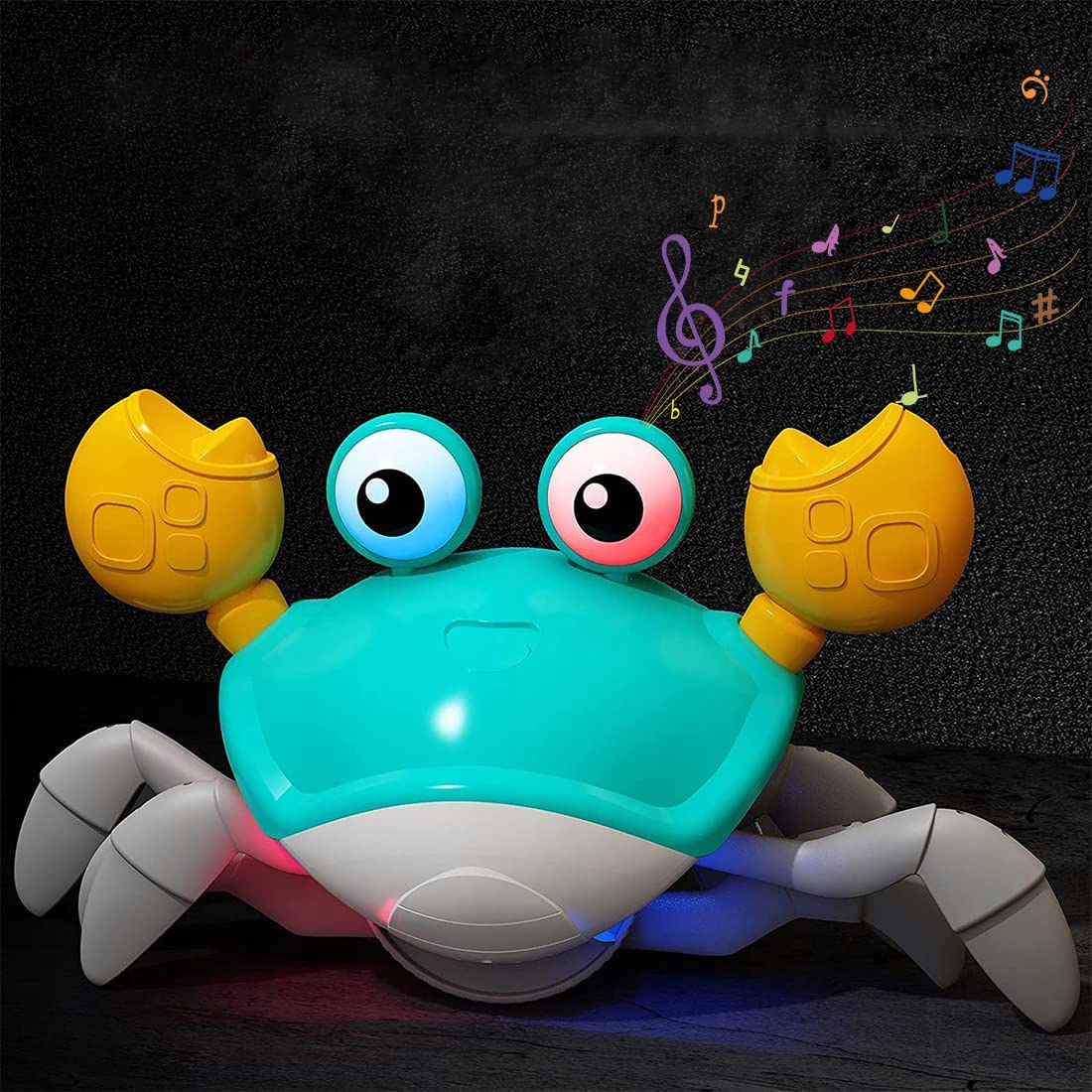 INTERAKTYWNA ZABAWKA PEŁZAJĄCEGO KRABA LED MUSIC Efekty dźwiękowe