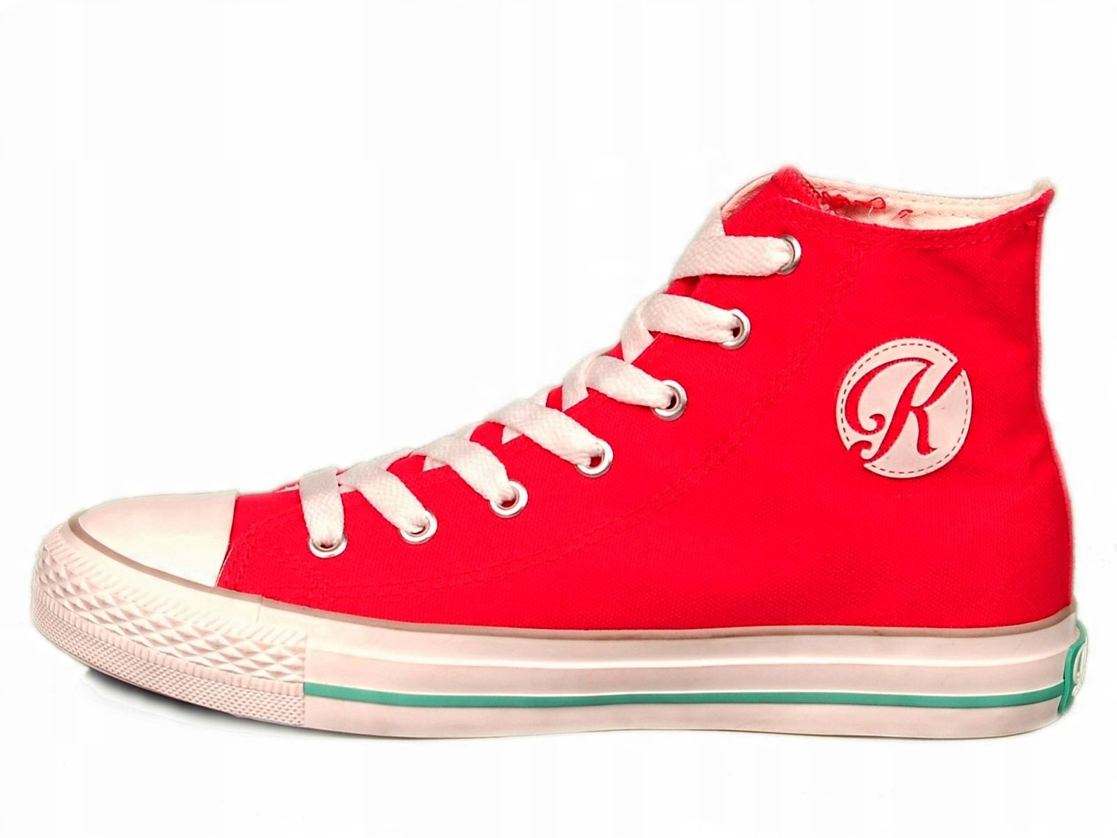 

Trampki Tenisówki damskie Czerwone wysokie Slim/ck