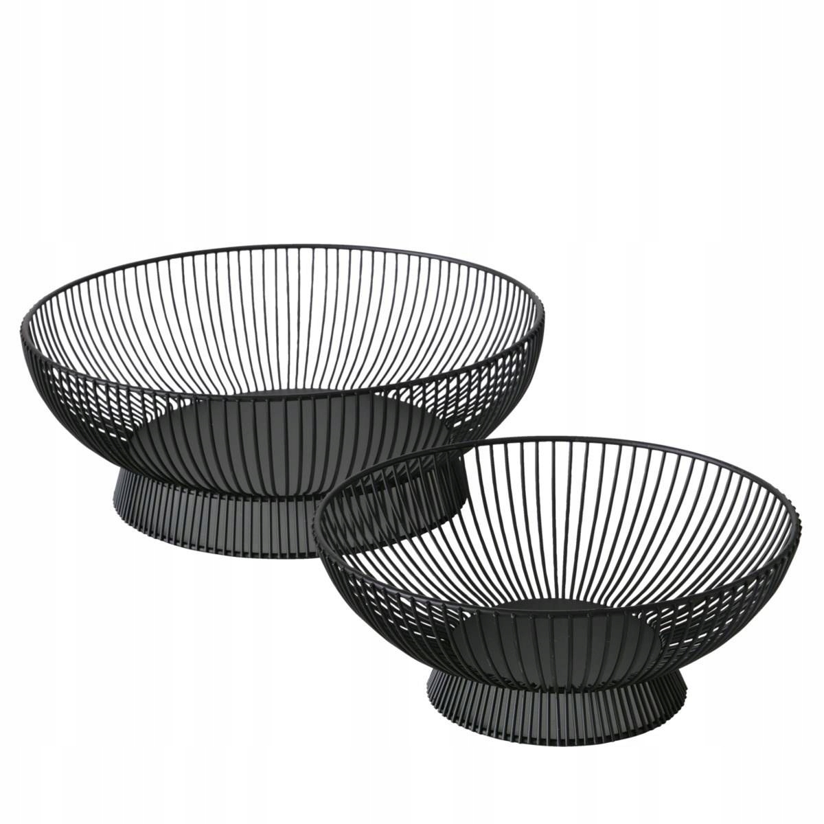 Ozdobný Košík černý kovový Dekorační 2 ks