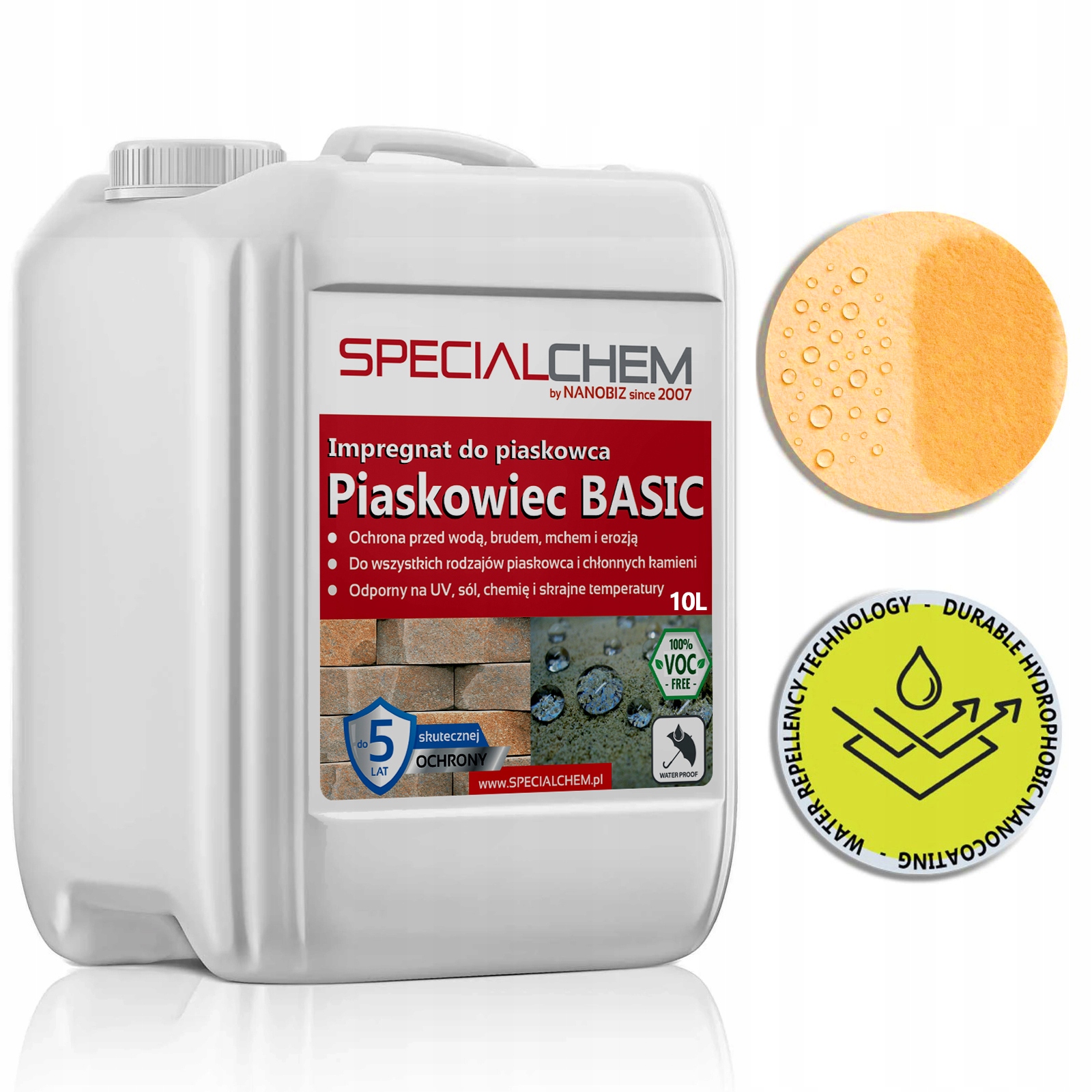 Specialchem Pískovec Basic Impregnát na pískovec 10L Ochrana po dobu 5 let