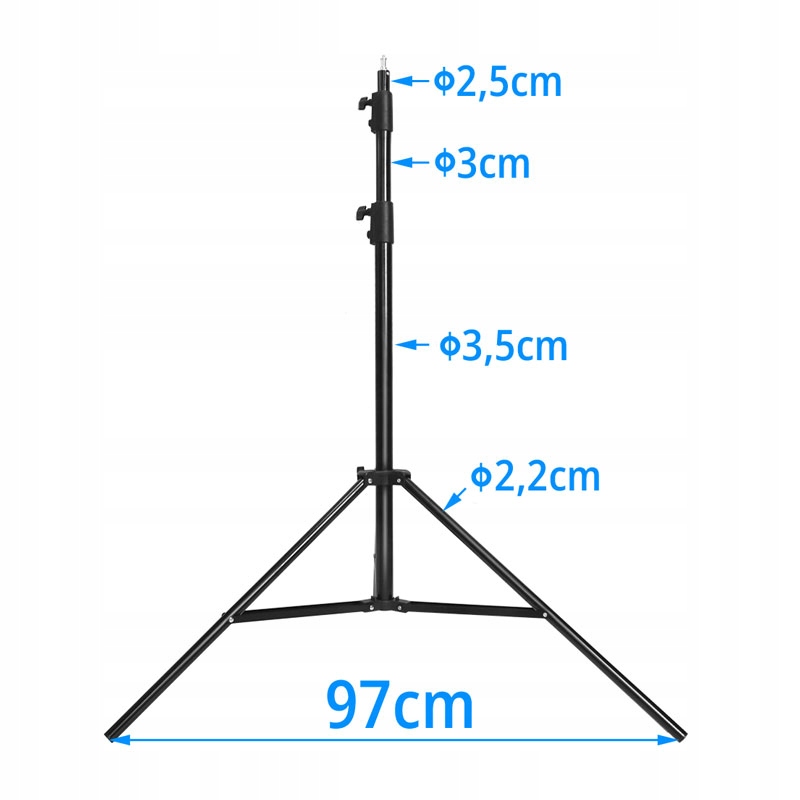 SOLIDNY STATYW OŚWIETLENIOWY + SPRĘŻYNA A663 BIG 290cm GŁOWICA 16MM 1/4'' Model 663 BIG