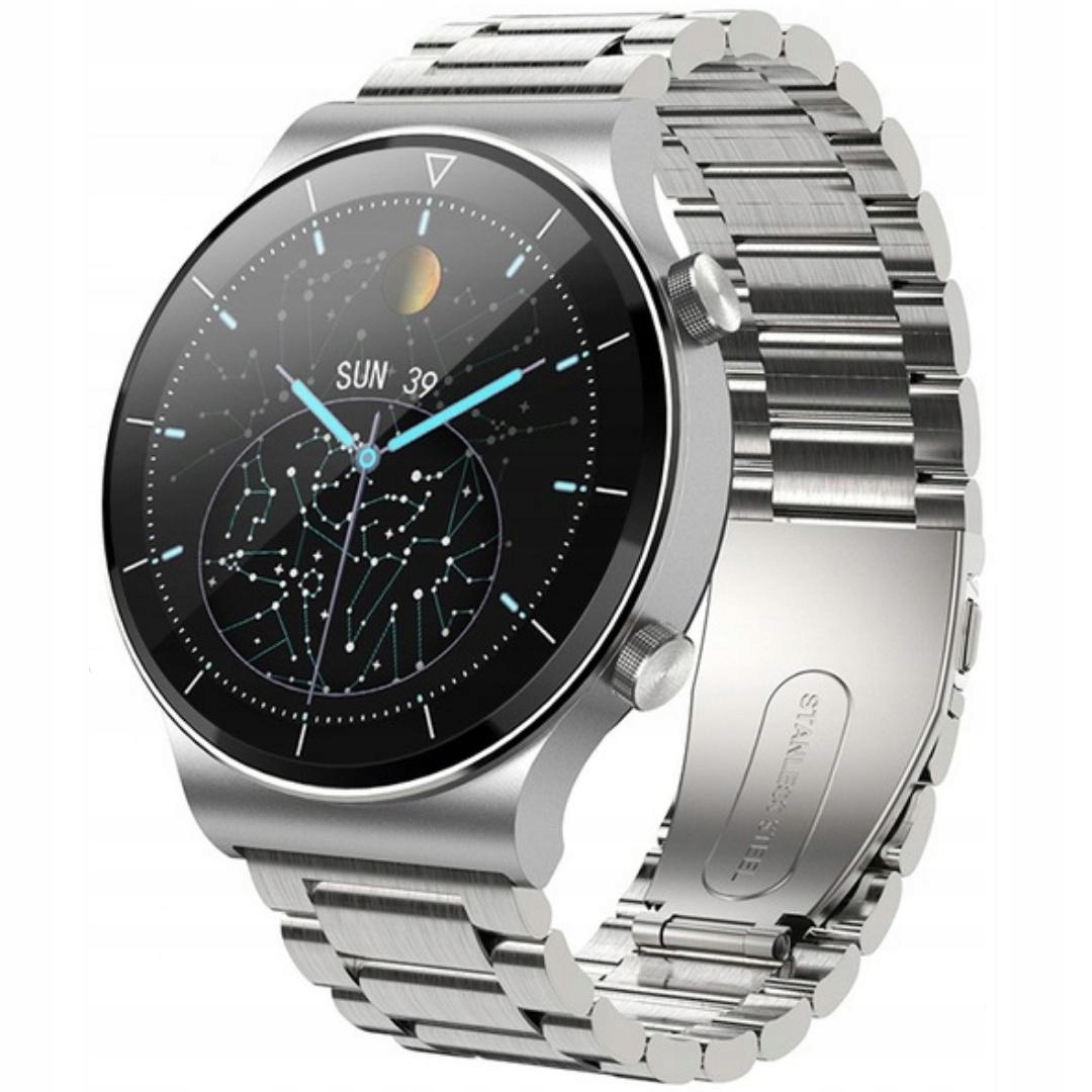 PASEK BRANSOLETA DO ZEGARKA SMARTWATCHA UNIWERSALNA 22mm SREBRNA +TELESKOPY Marka inny