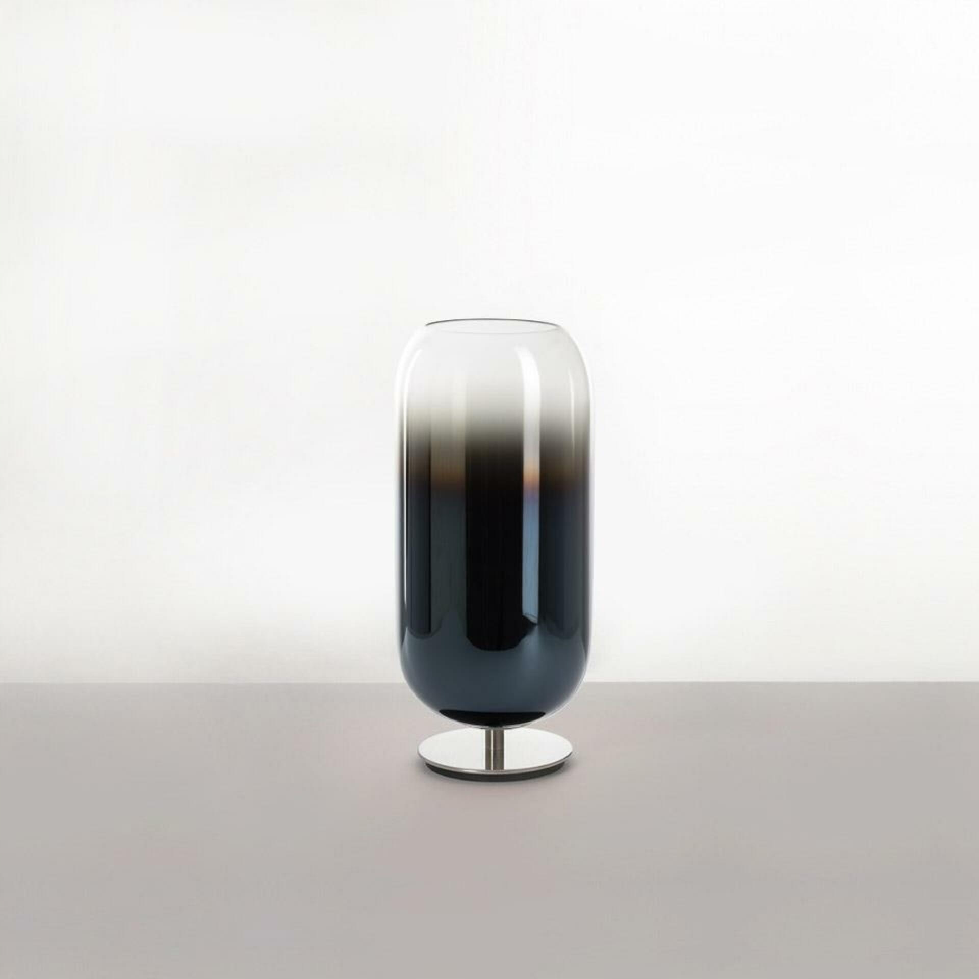 Artemide Gople Mini stolná lampa, modrá, fúkané sklo, 34 cm, E14