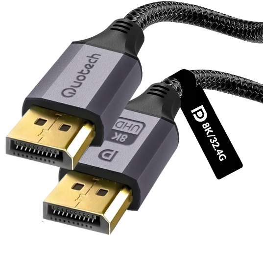 Kabel Displayport 1.4 Przewód Dp Dp Uhd 8K 60HZ 32.4Gbps 3.5m