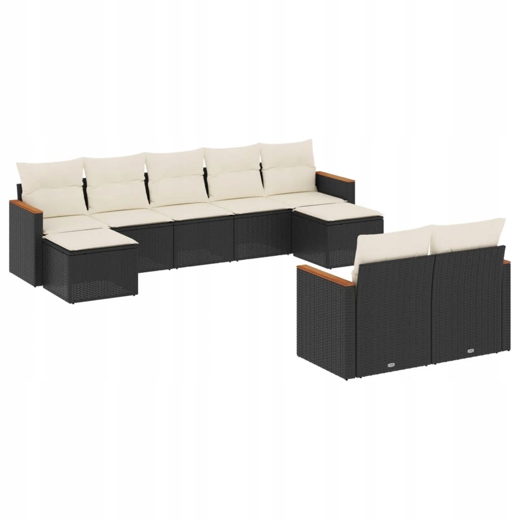 Set zahradního nábytku plast vidaXL černý 9 el.
