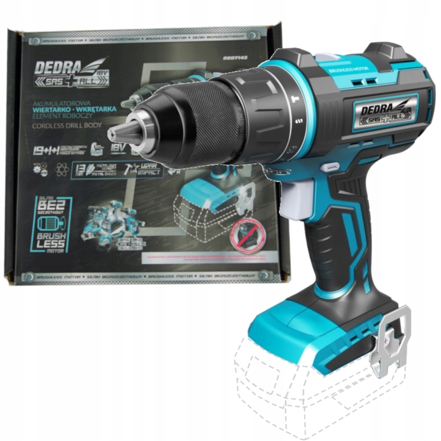 

Wiertarko Wkrętarka Udarowa 18V Sas+all Dedra