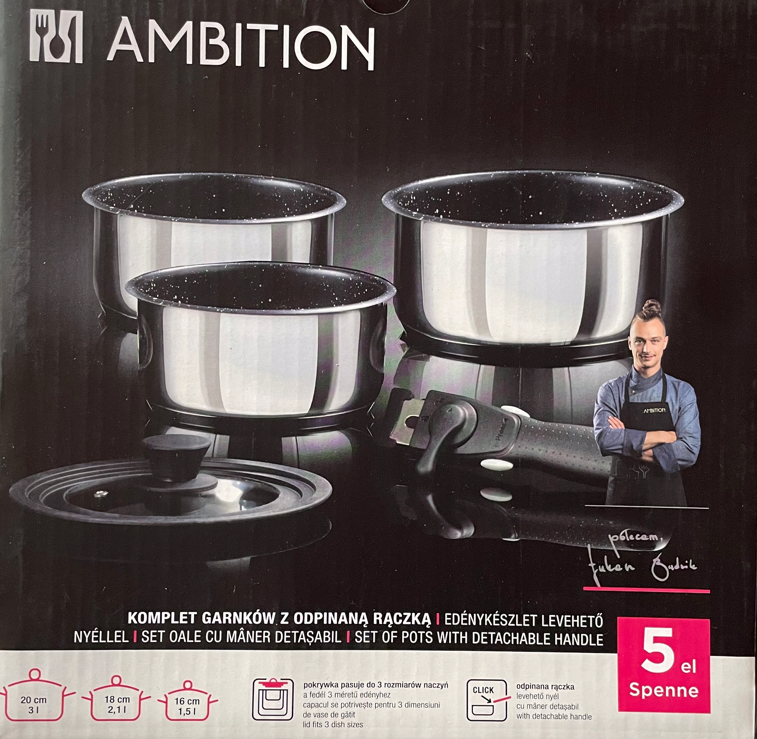 

Zestaw Komplet garnków Ambition Spenne 5 el.