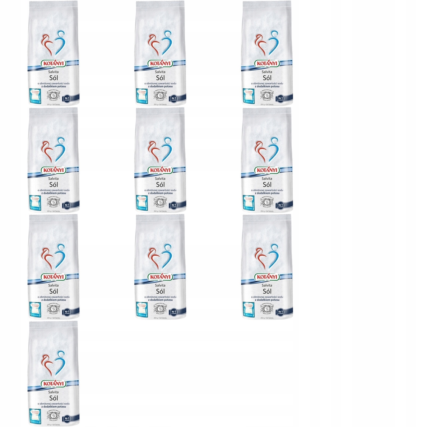 10 x 250 g Kotanyi sůl se sníženým obsahem sodíku salvita Karton