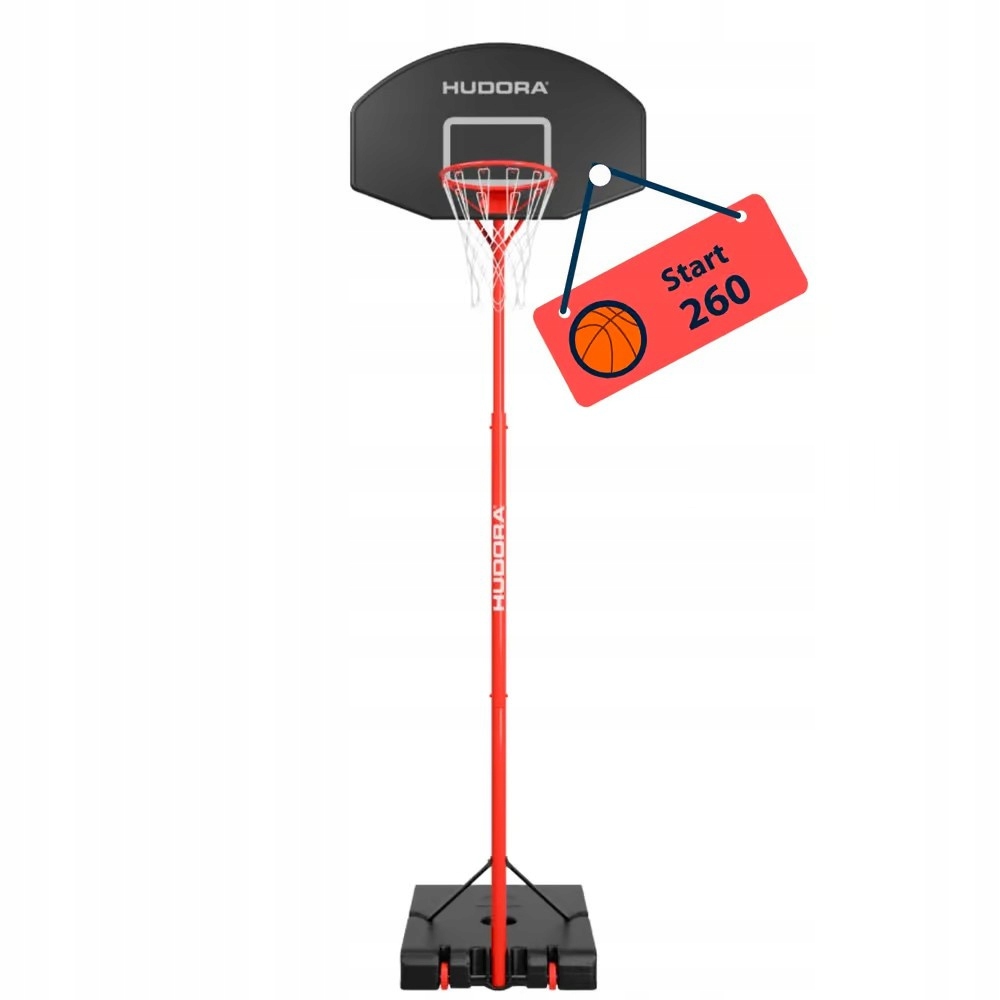 Kosz Do Koszykówki Z Regulacją Wysokości Hudora Start Basketball Stand 260