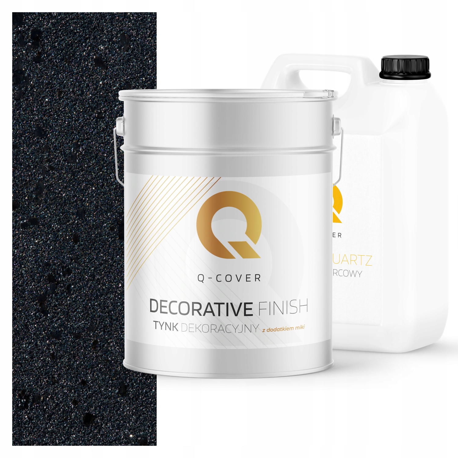 Dekorativní Omítka Sada Na 3,5 m2 Grafitová S Černou Mikou D925 Grunt D925